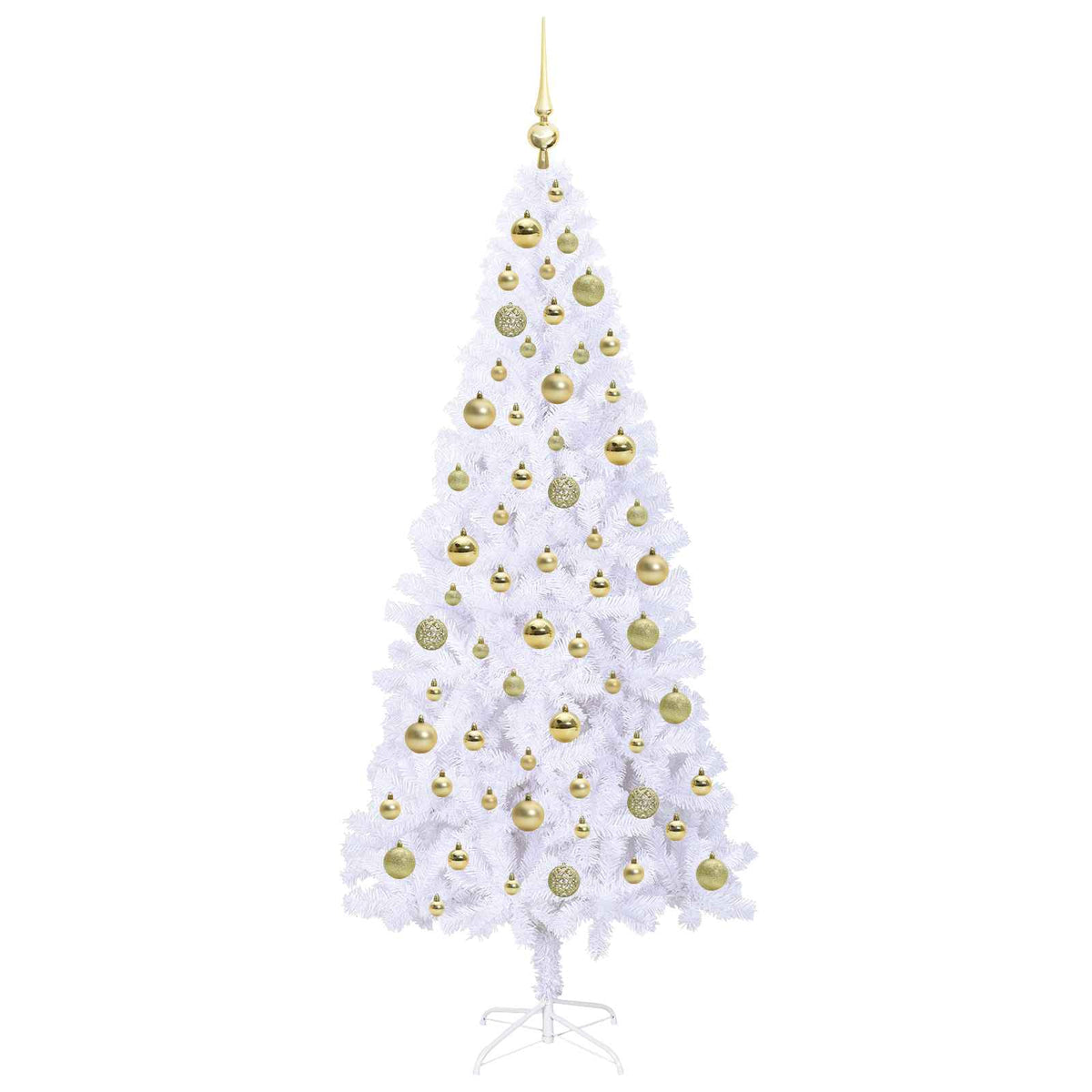 Dirbtinė Kalėdų eglutė su 300 LED Balta 180 cm PVC ir Plienas