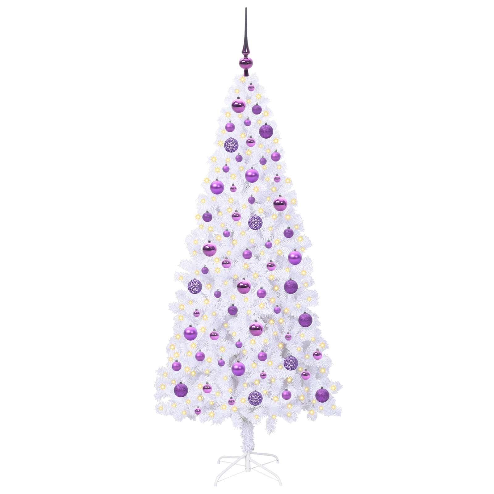 Dirbtinė Kalėdų eglutė su 300 LED Balta 180 cm PVC ir Plienas