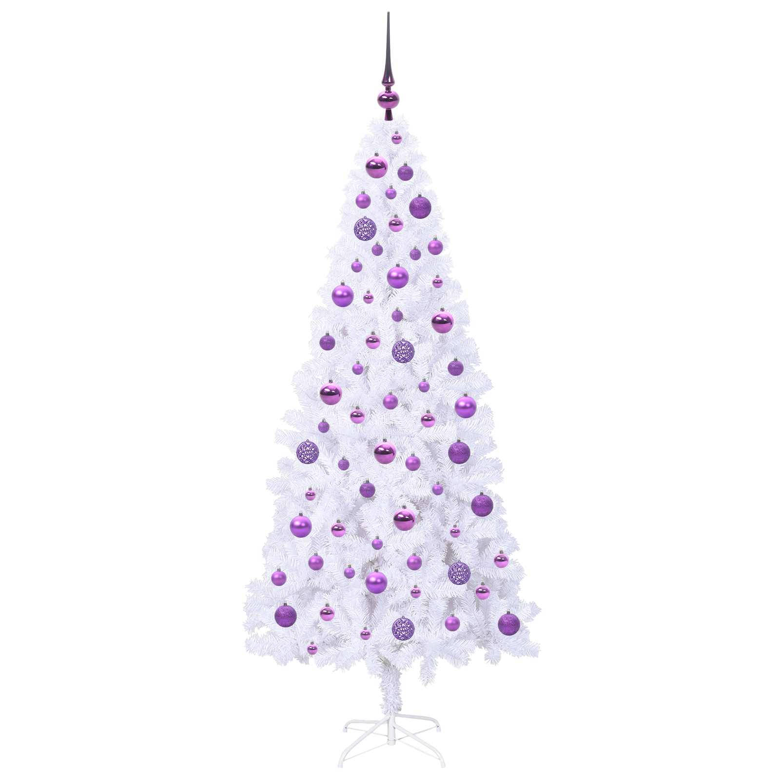 Dirbtinė Kalėdų eglutė su 300 LED Balta 180 cm PVC ir Plienas