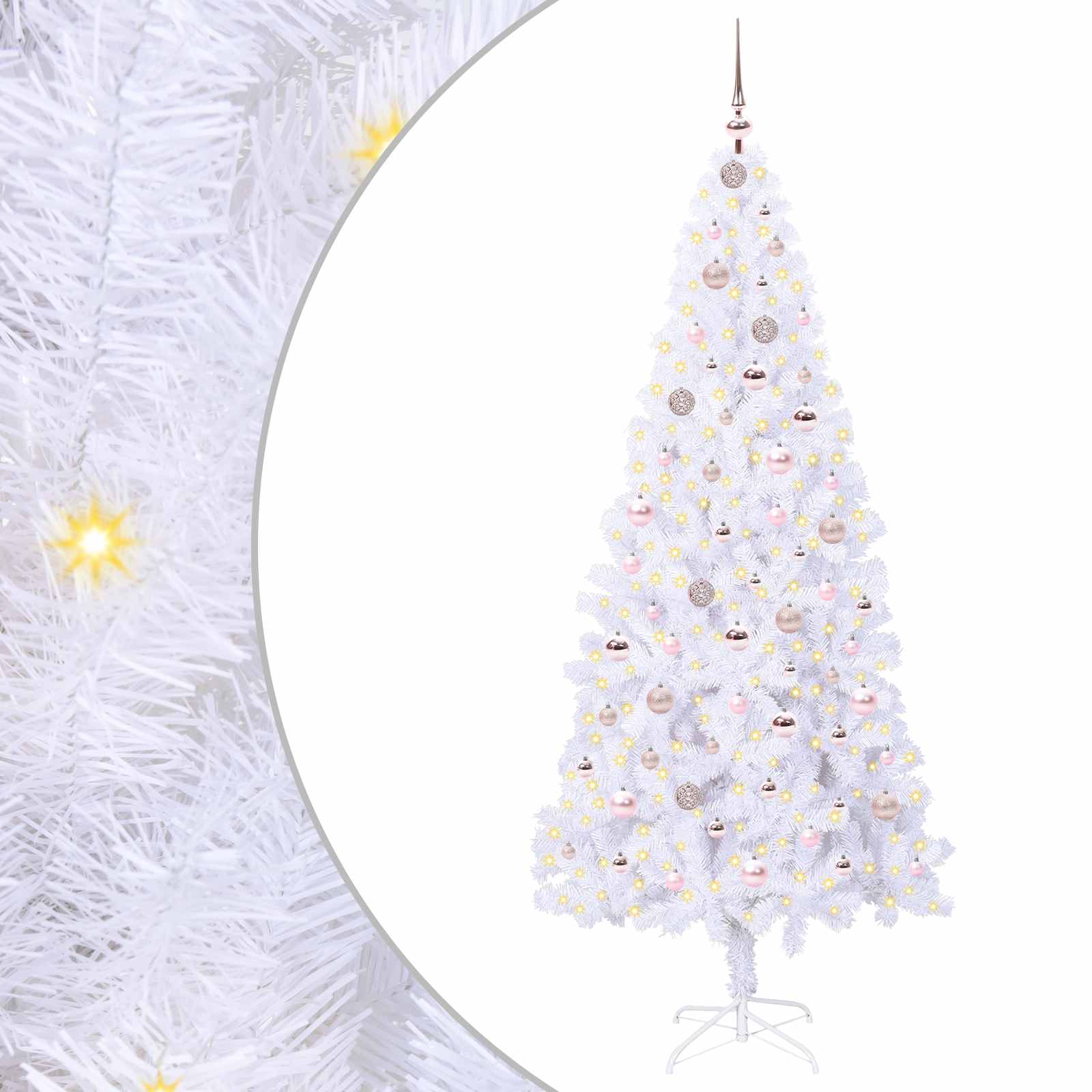 Mākslīgā Ziemassvētku eglīte AK CROWN, ar 300 LED, balta, 210 gab.