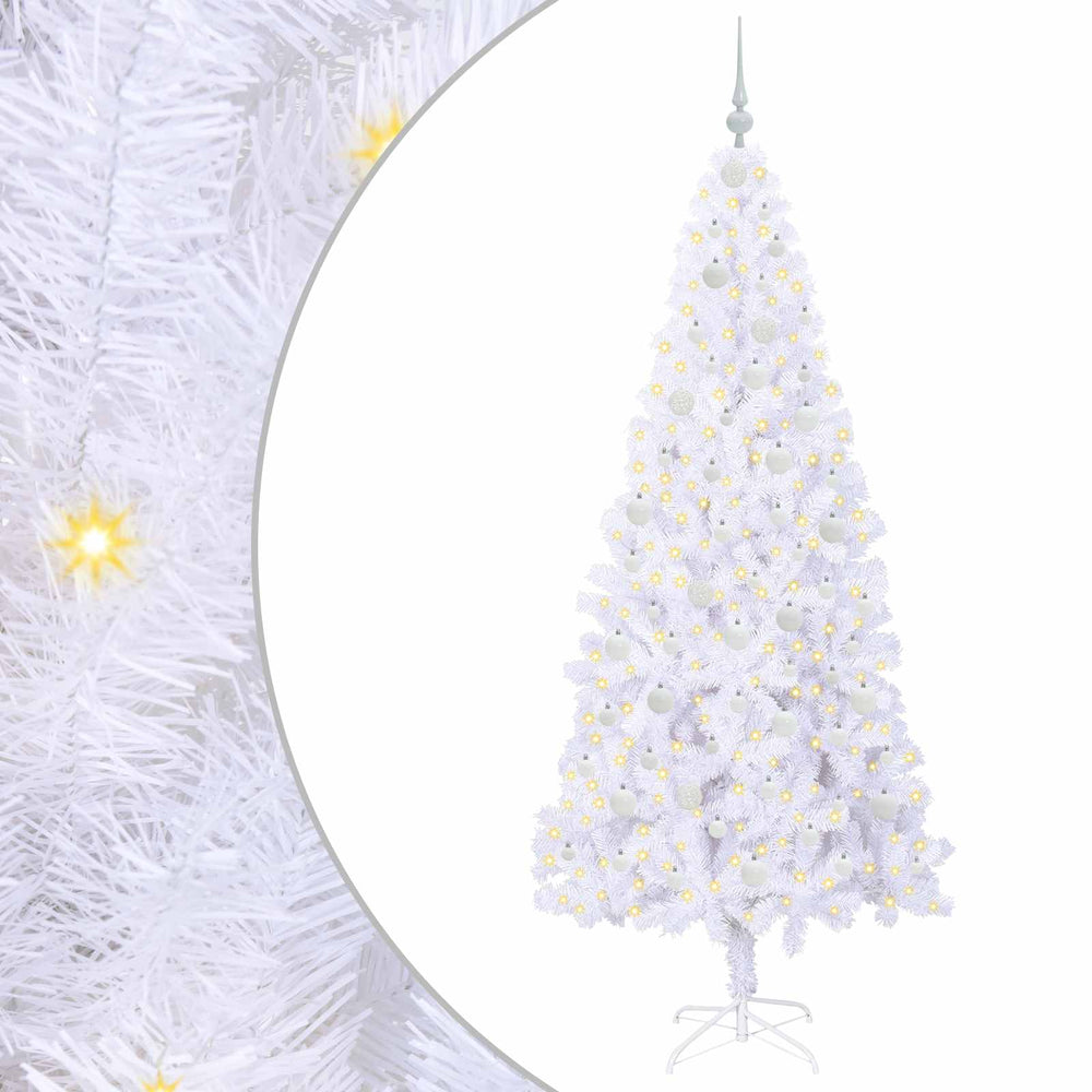 Artificial Christmas tree with 300 LED White 210 cm PVC and Steel