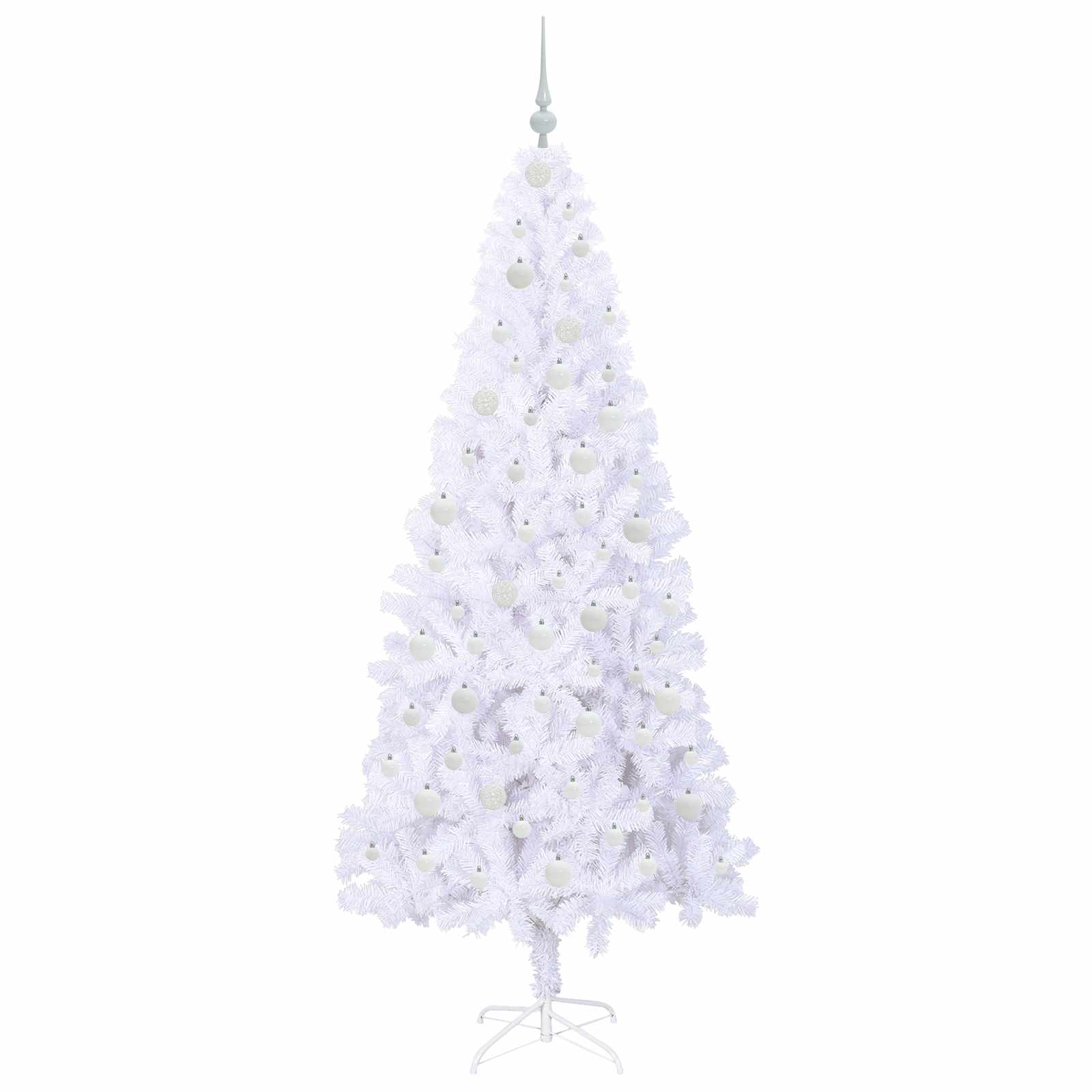 Dirbtinė Kalėdų eglutė su 300 LED Balta 210 cm PVC ir Plienas
