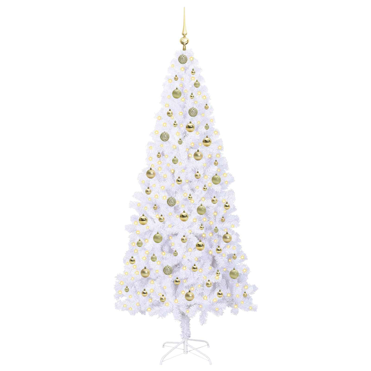 Dirbtinė Kalėdų eglutė su 300 LED Balta 210 cm PVC ir Plienas
