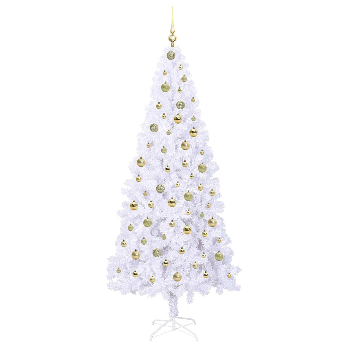 Dirbtinė Kalėdų eglutė su 300 LED Balta 210 cm PVC ir Plienas