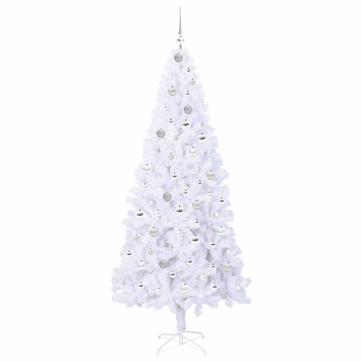 Dirbtinė Kalėdų eglutė su 300 LED Balta 210 cm PVC ir Plienas