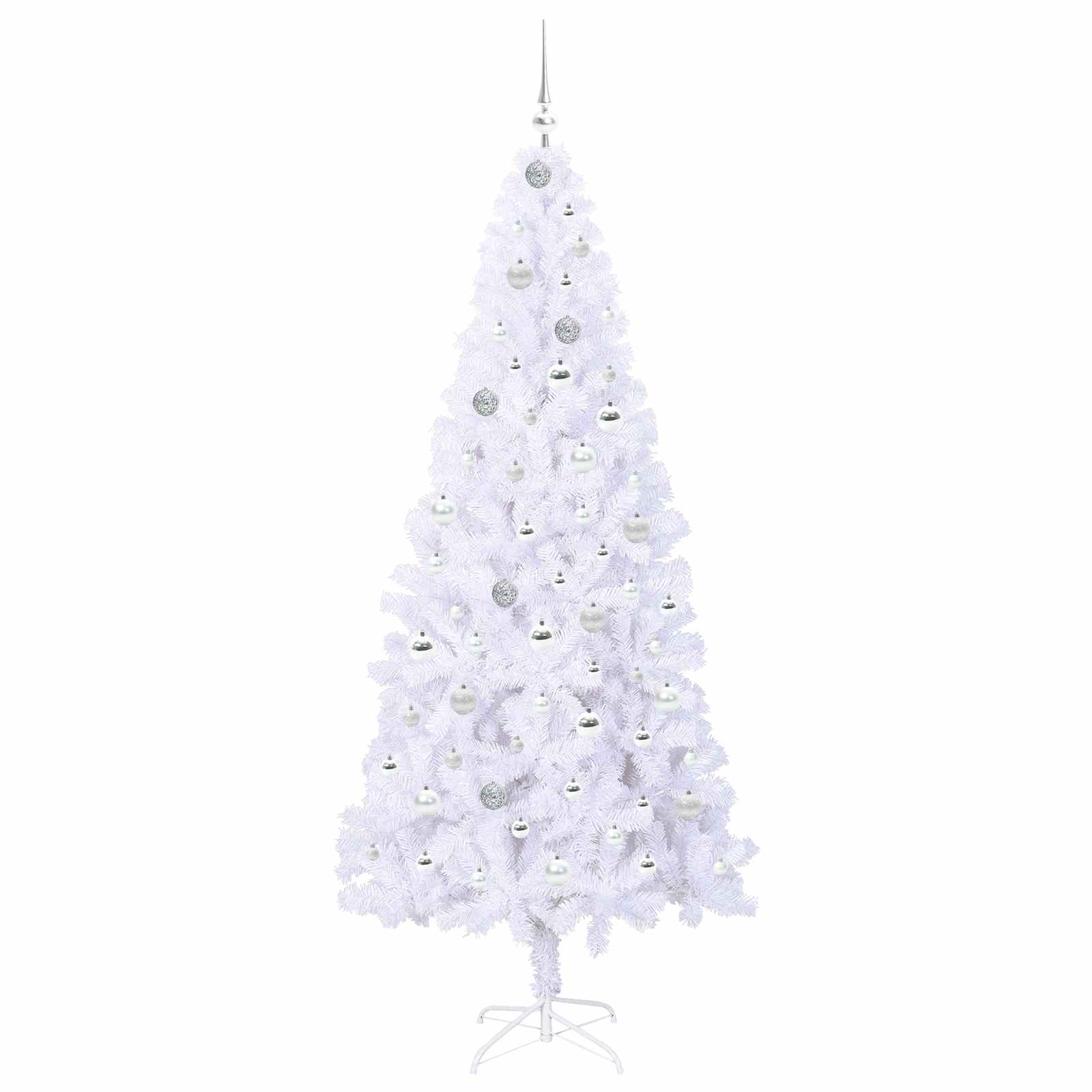 Dirbtinė Kalėdų eglutė su 300 LED Balta 210 cm PVC ir Plienas