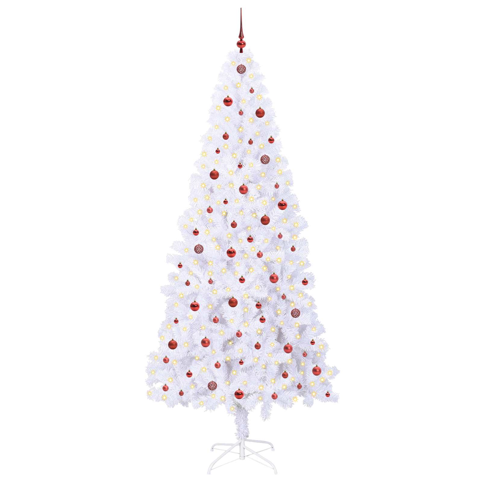 Dirbtinė Kalėdų eglutė su 300 LED Balta 240 cm PVC ir Plienas