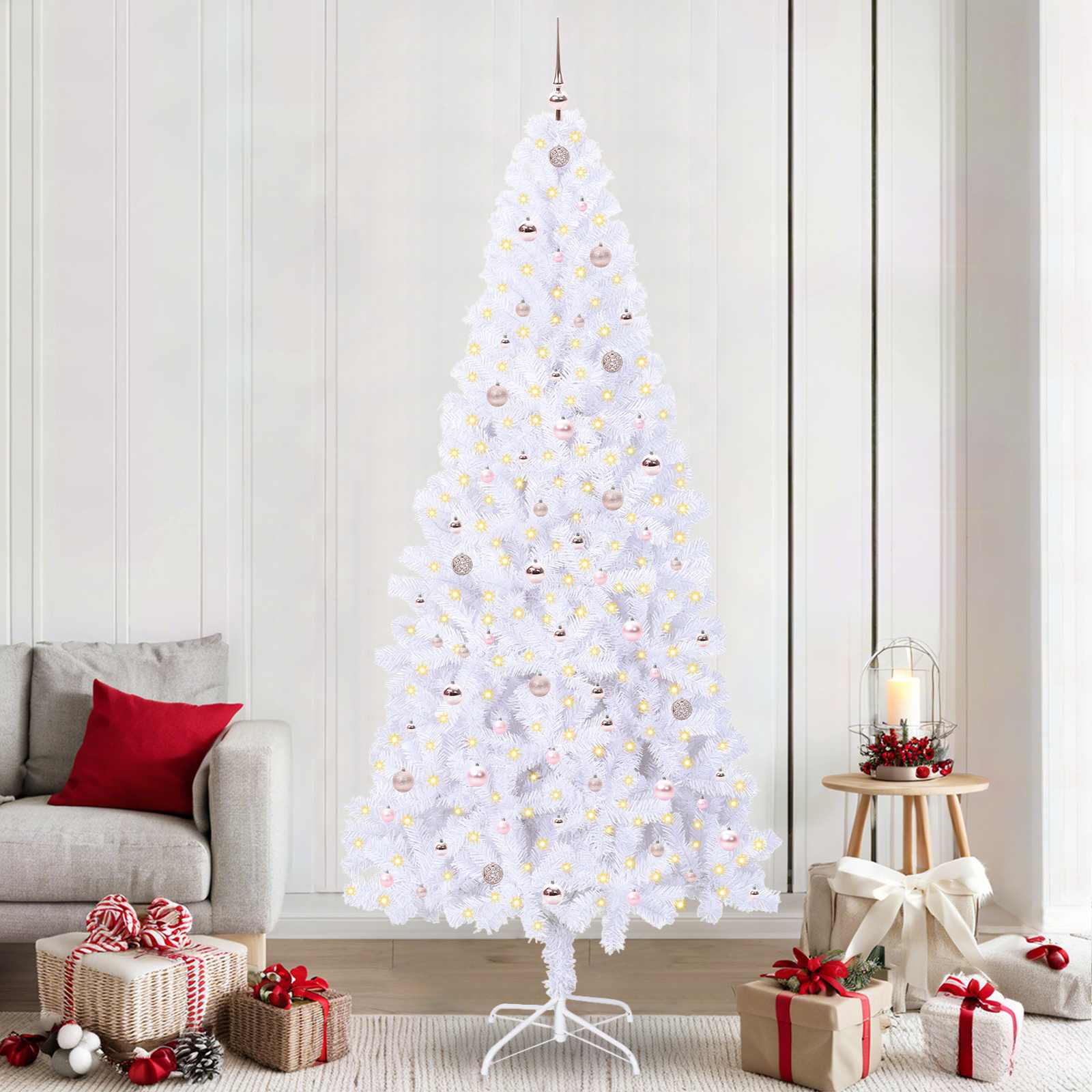 Mākslīgā Ziemassvētku eglīte SNOW SHINE, ar 300 LED, Balta, 240 gab.