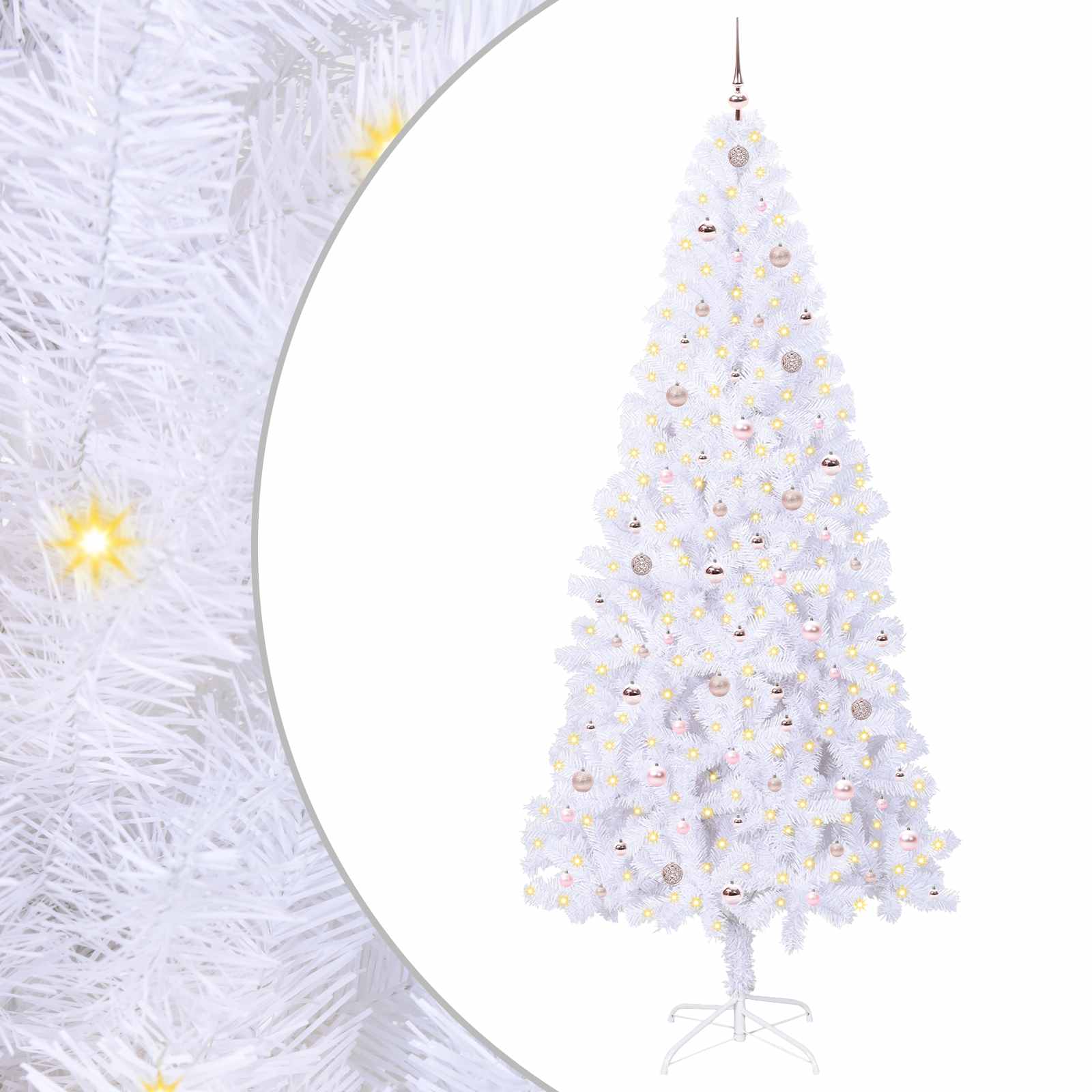 Mākslīgā Ziemassvētku eglīte SNOW SHINE, ar 300 LED, Balta, 240 gab.