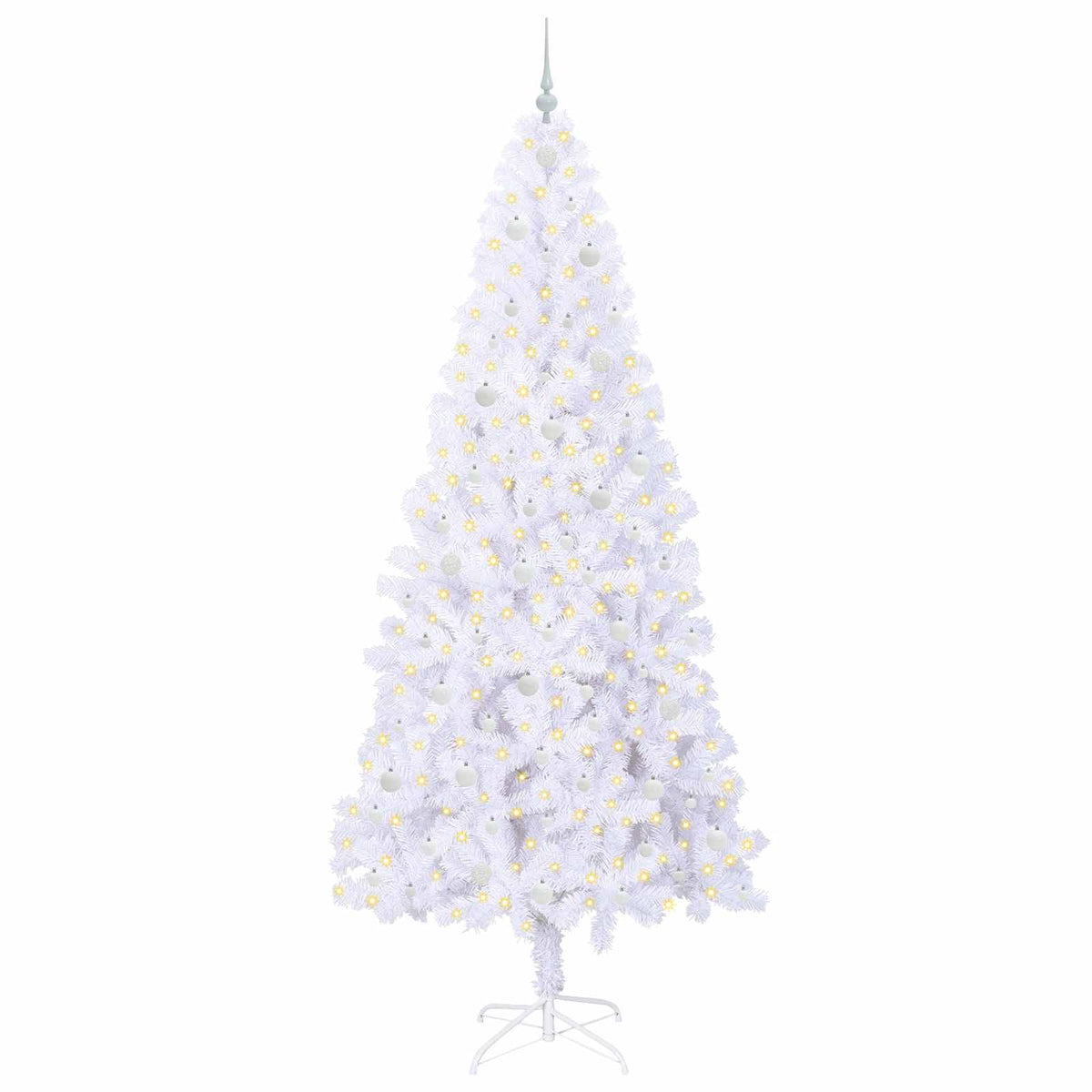 Dirbtinė Kalėdų eglutė su 300 LED Balta 240 cm PVC ir Plienas