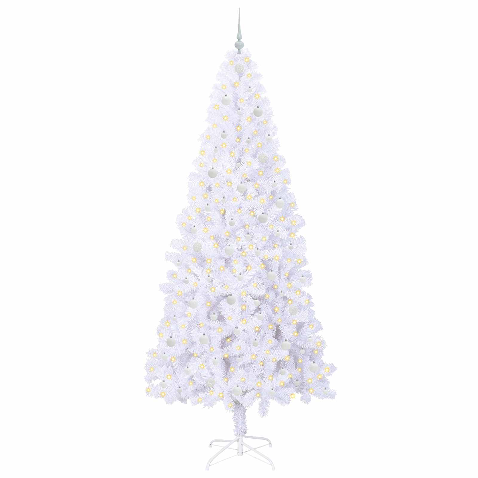 Dirbtinė Kalėdų eglutė su 300 LED Balta 240 cm PVC ir Plienas