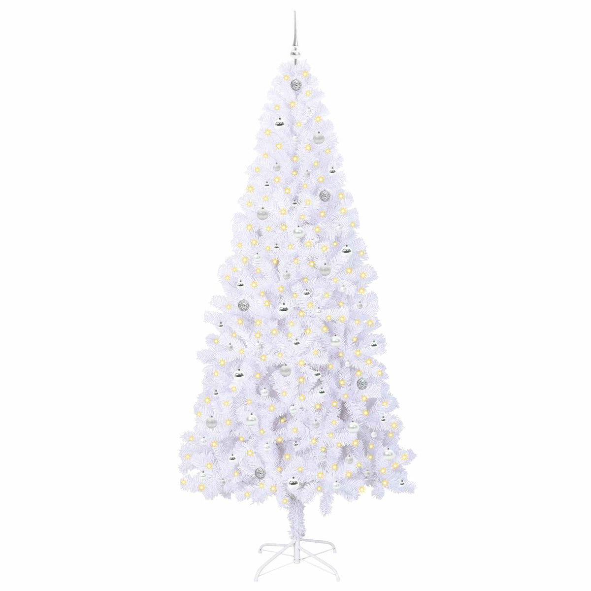 Dirbtinė Kalėdų eglutė su 300 LED Balta 240 cm PVC ir Plienas