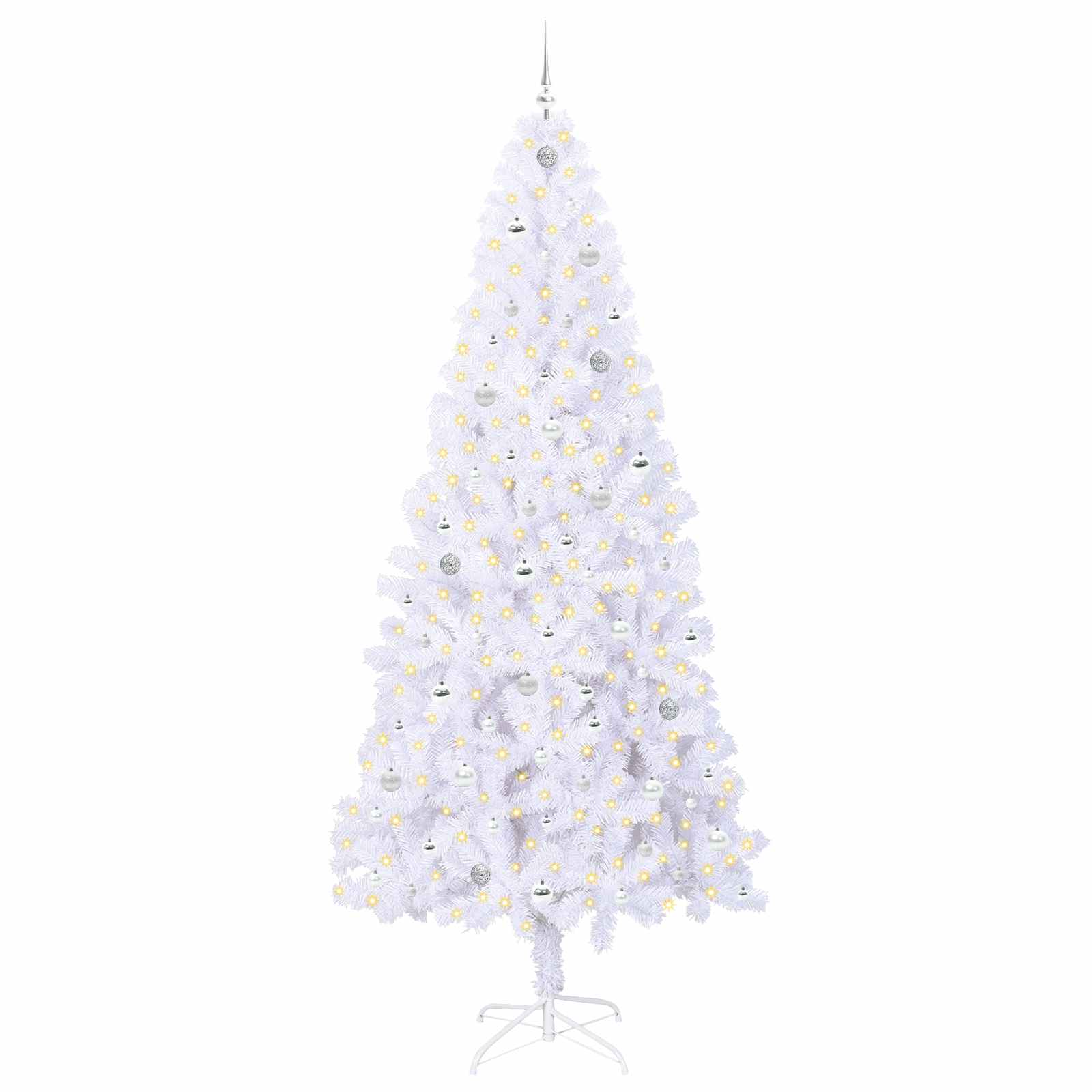 Dirbtinė Kalėdų eglutė su 300 LED Balta 240 cm PVC ir Plienas