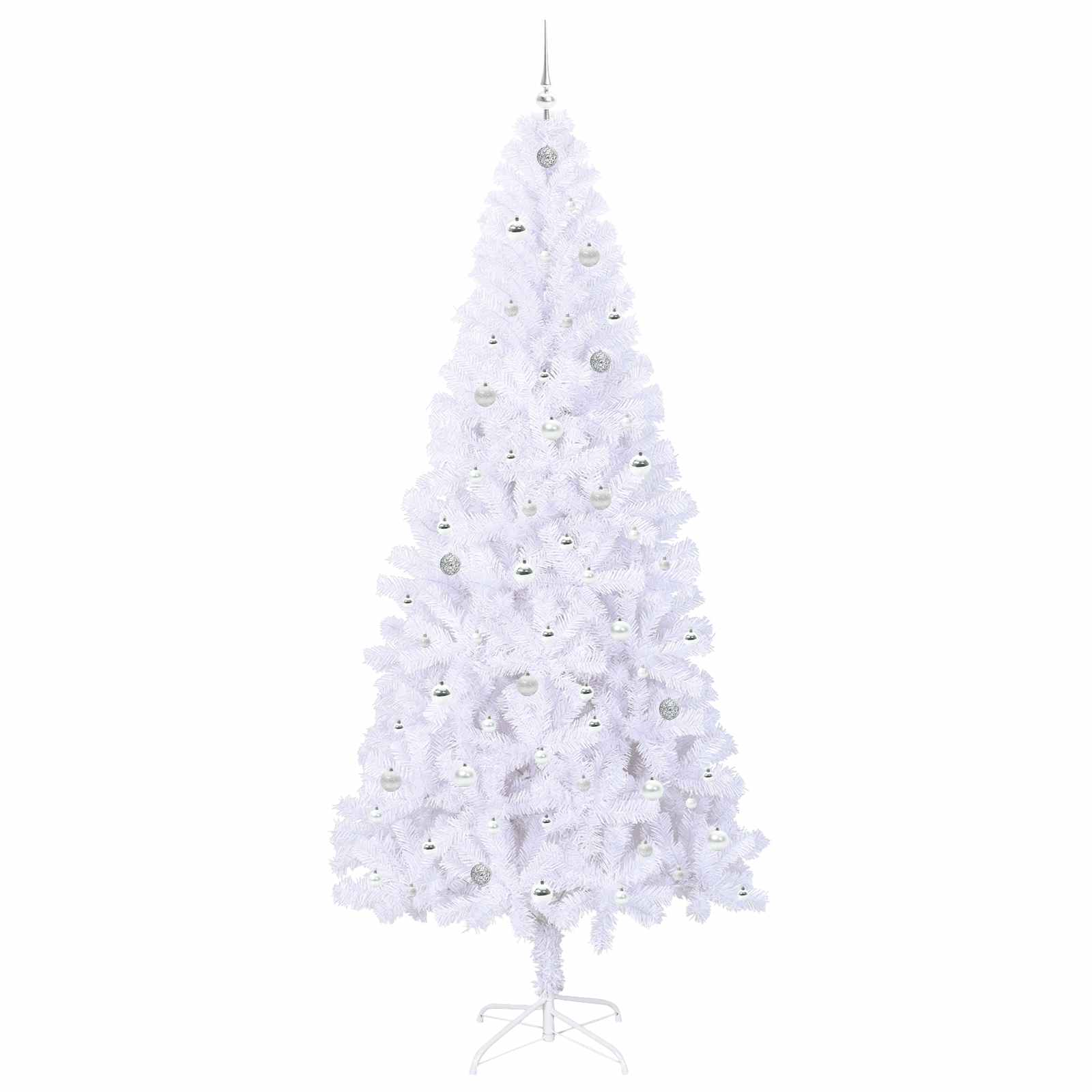 Dirbtinė Kalėdų eglutė su 300 LED Balta 240 cm PVC ir Plienas
