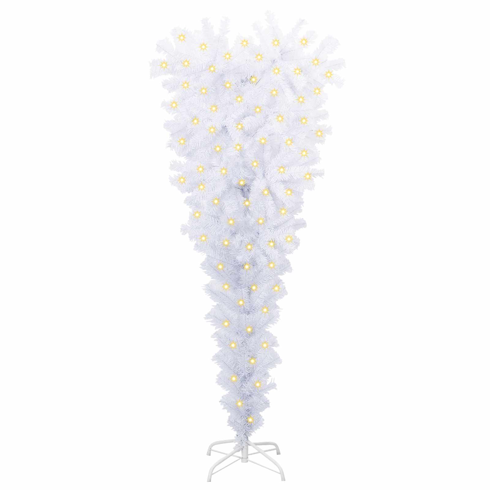 Dirbtinė Kalėdų eglutė su 150 LED Balta 120 cm PVC ir Plienas