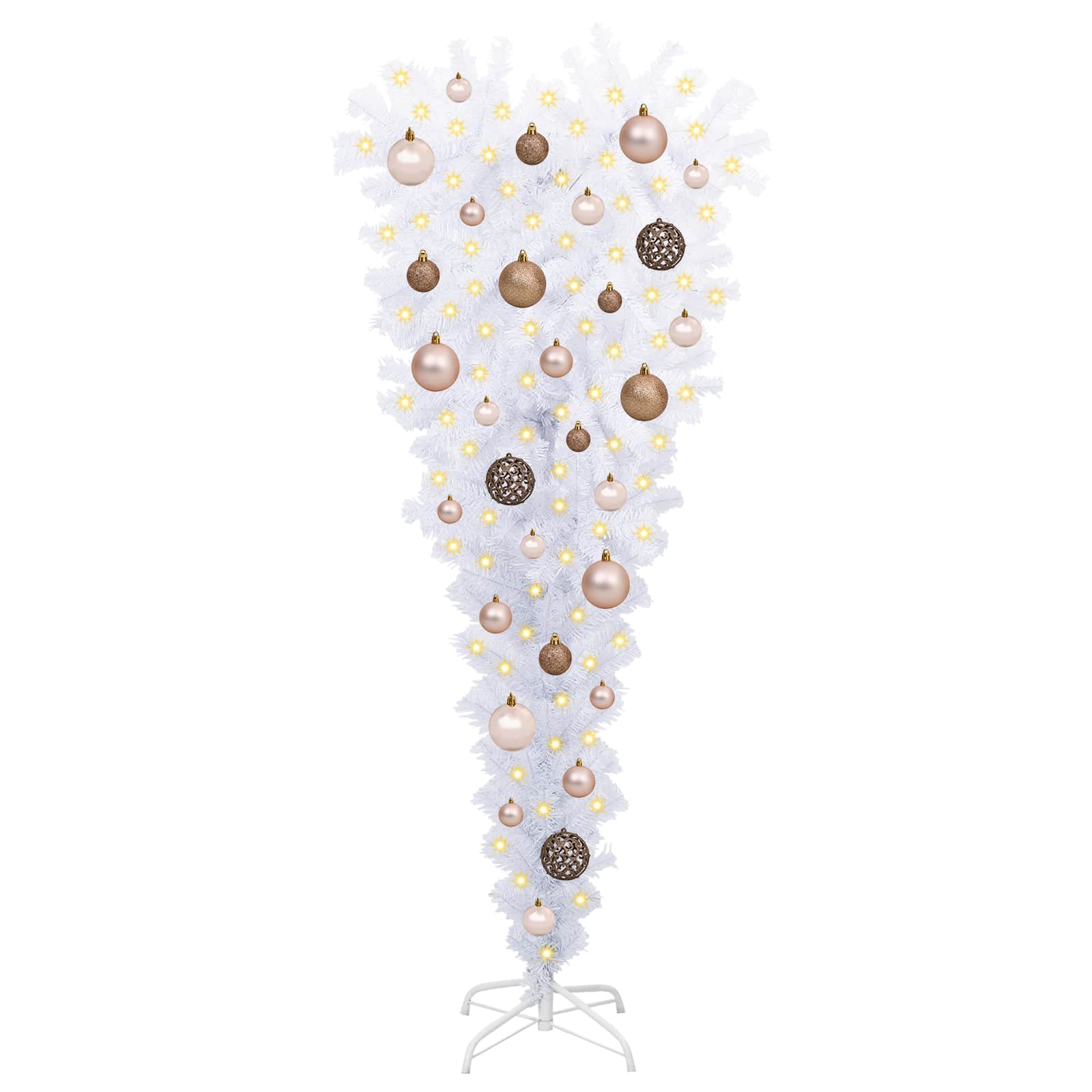 Dirbtinė Kalėdų eglutė su 150 LED Balta 120 cm PVC ir Plienas