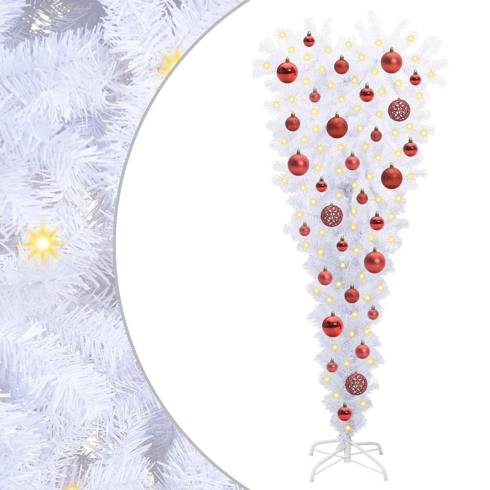 Dirbtinė Kalėdų eglutė su 150 LED Balta 120 cm PVC ir Plienas