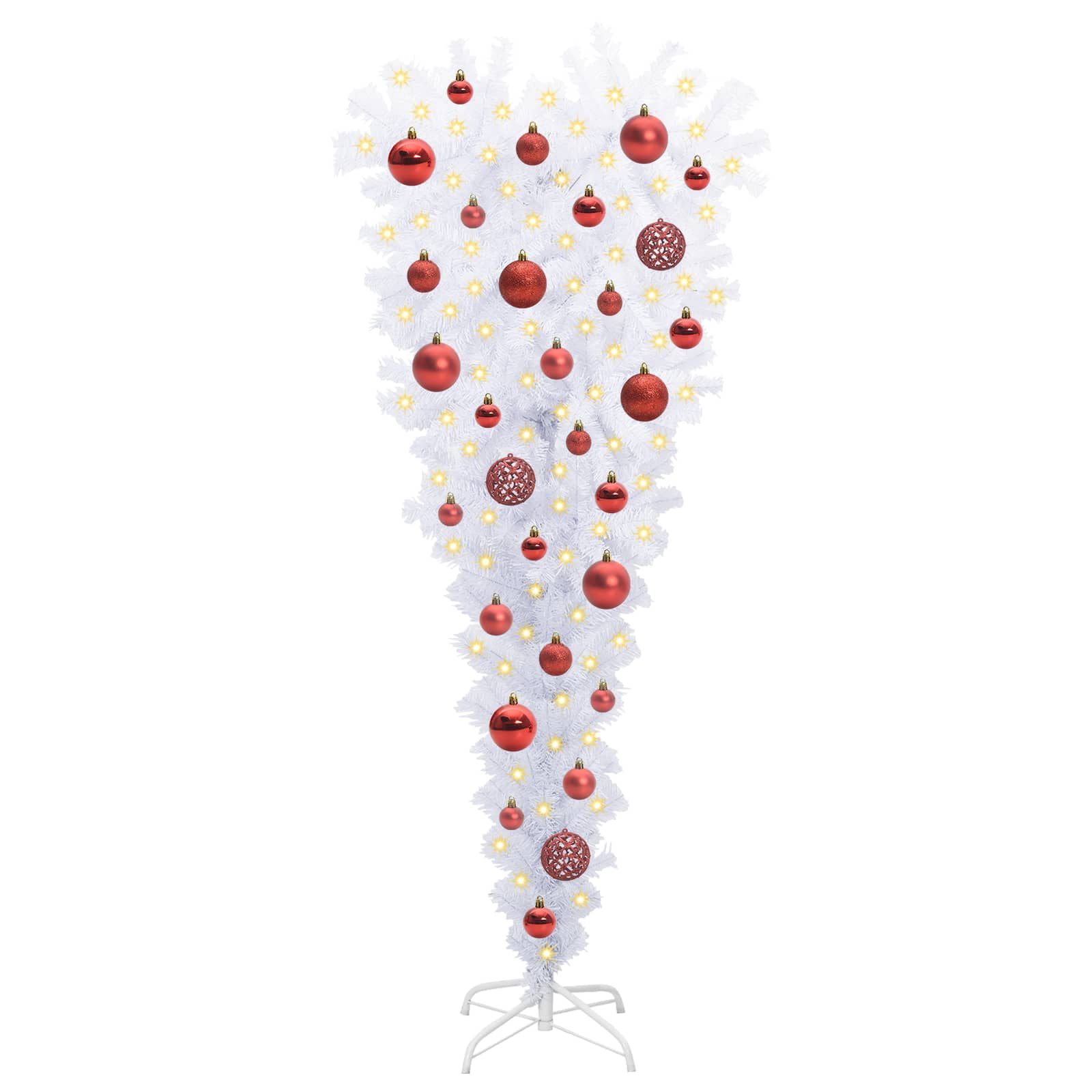 Dirbtinė Kalėdų eglutė su 150 LED Balta 120 cm PVC ir Plienas