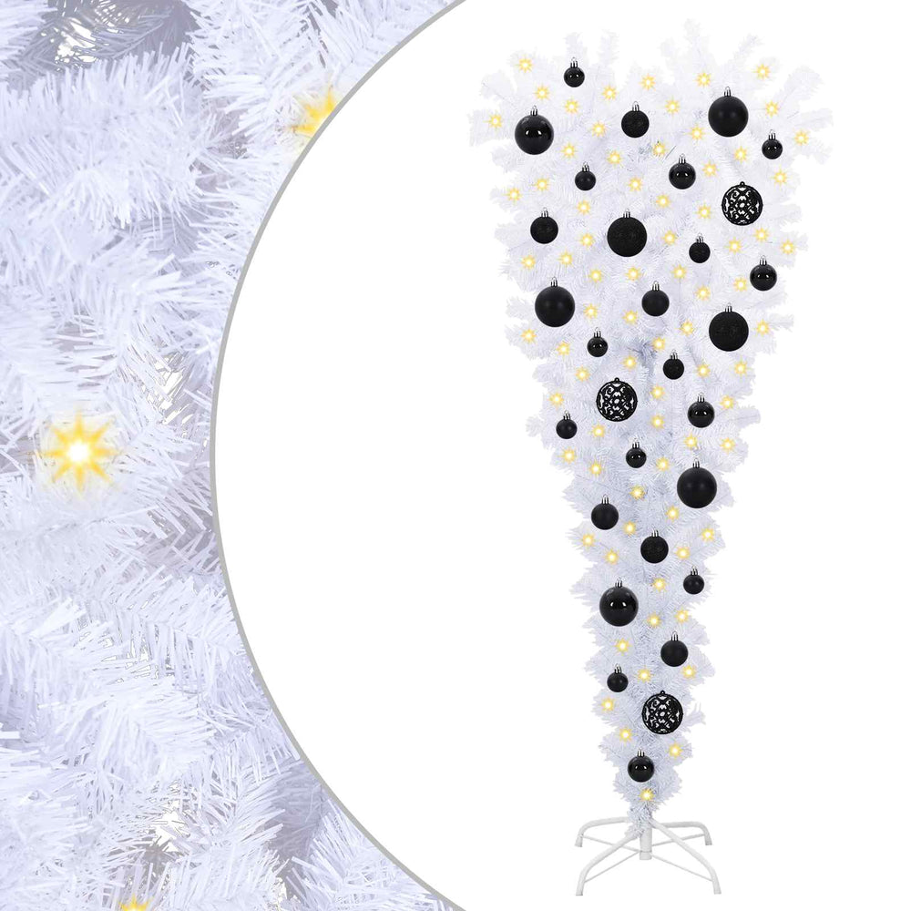 Dirbtinė Kalėdų eglutė su 150 LED Balta 120 cm PVC ir Plienas
