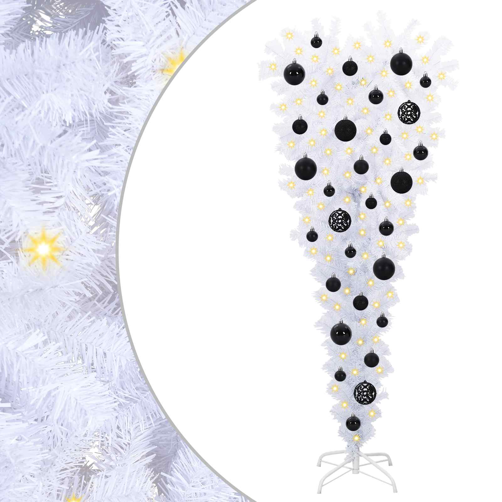Dirbtinė Kalėdų eglutė su 150 LED Balta 120 cm PVC ir Plienas
