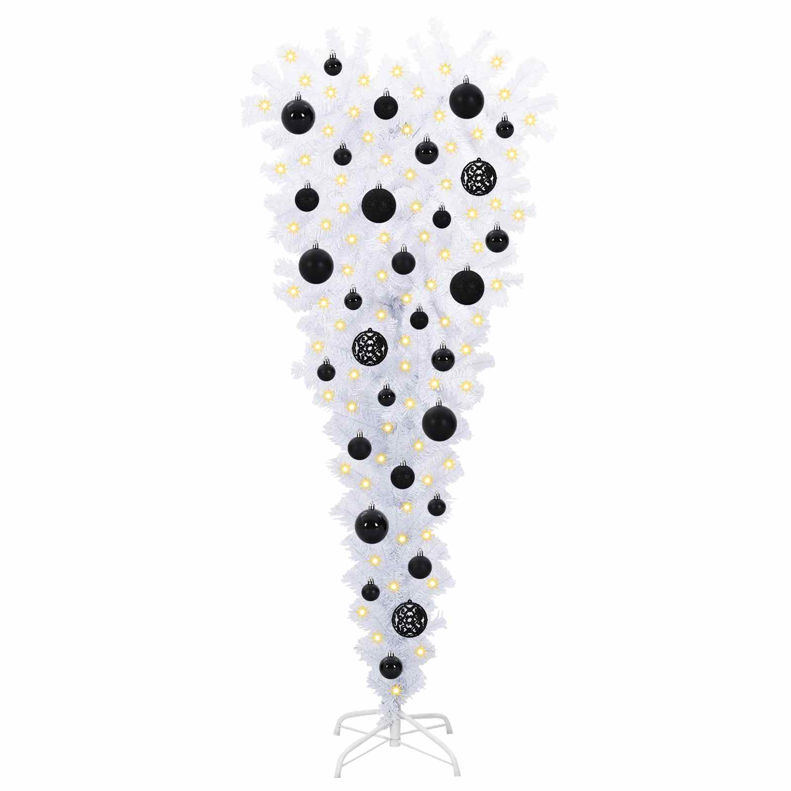 Dirbtinė Kalėdų eglutė su 150 LED Balta 120 cm PVC ir Plienas