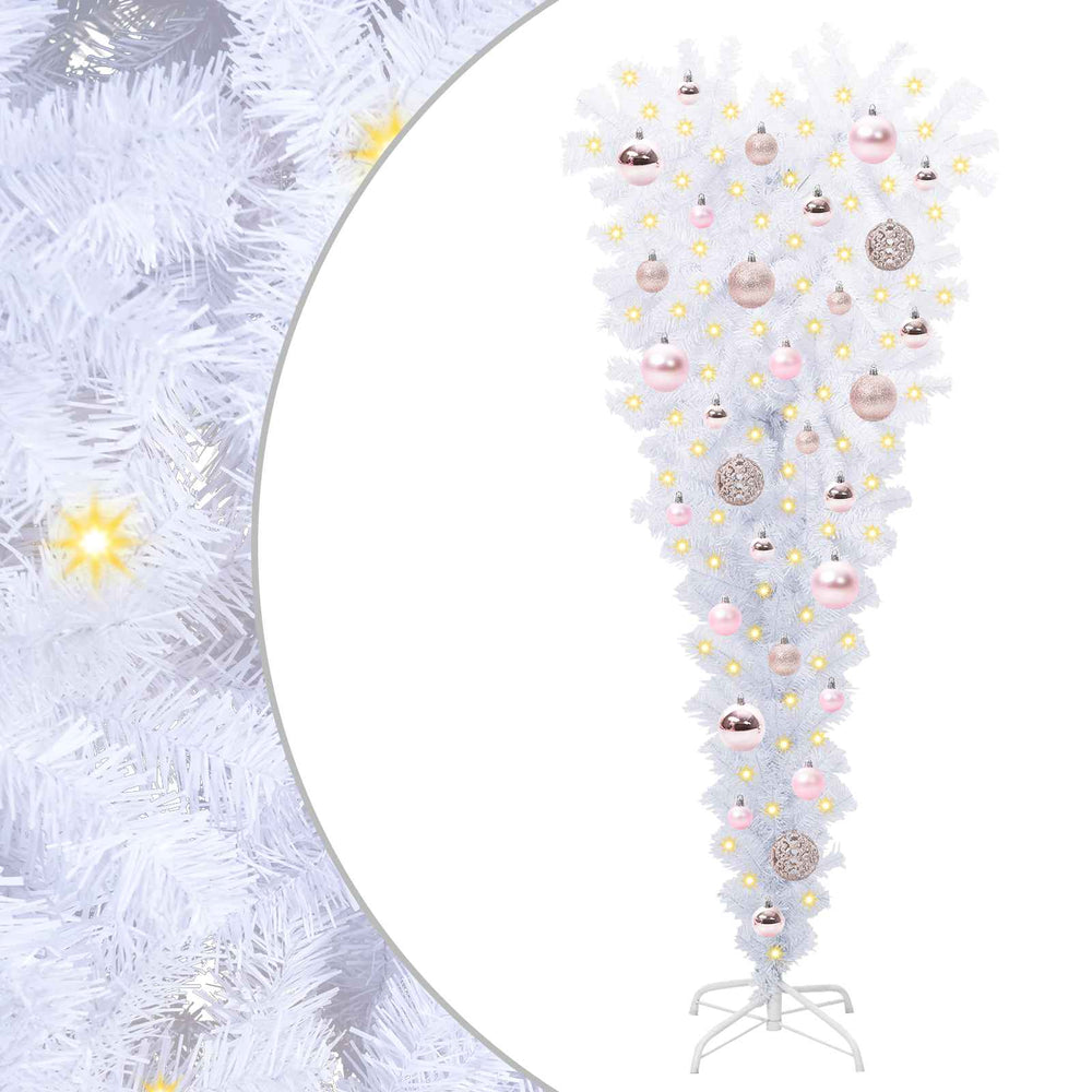 Dirbtinė Kalėdų eglutė su 150 LED Balta 120 cm PVC ir Plienas