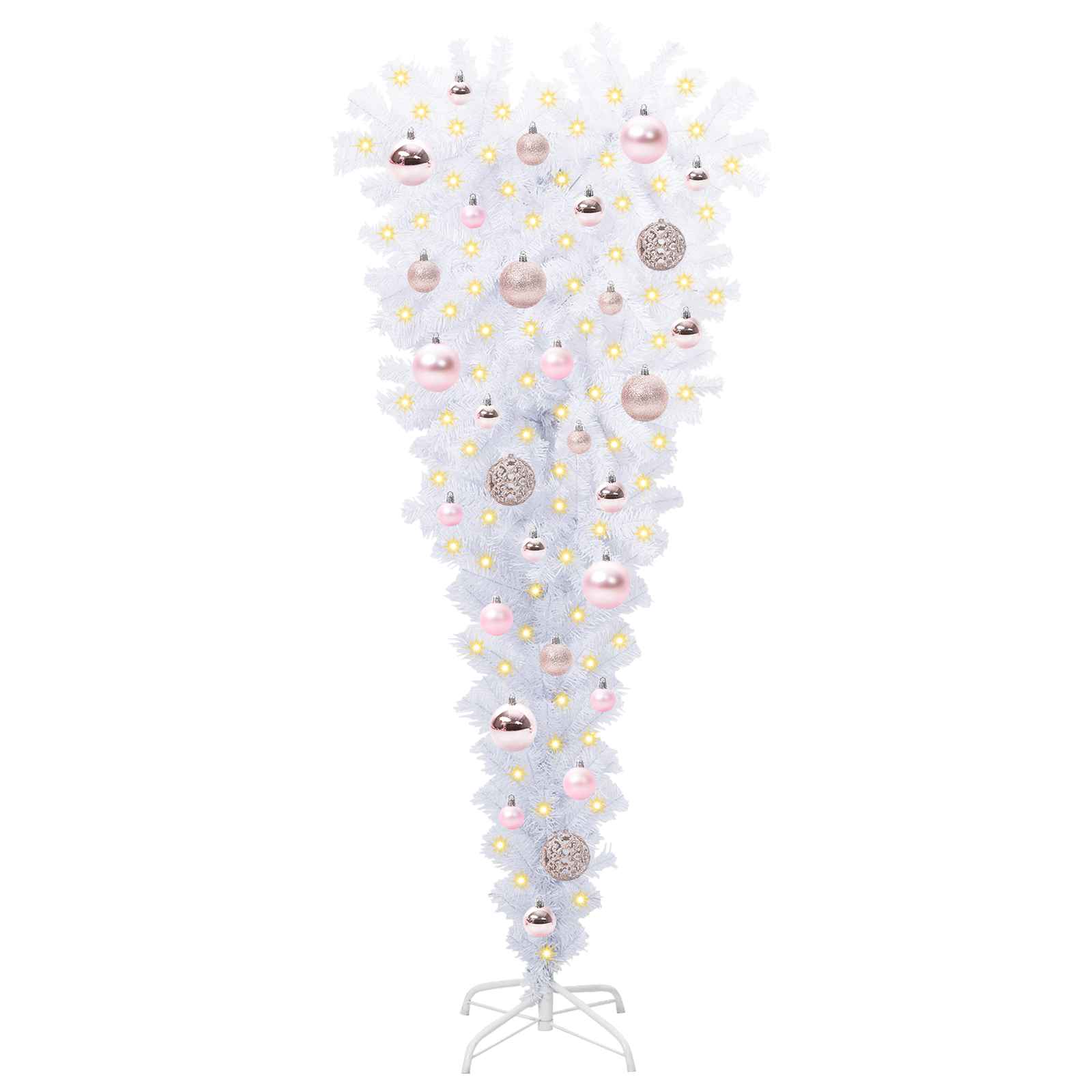 Dirbtinė Kalėdų eglutė su 150 LED Balta 120 cm PVC ir Plienas