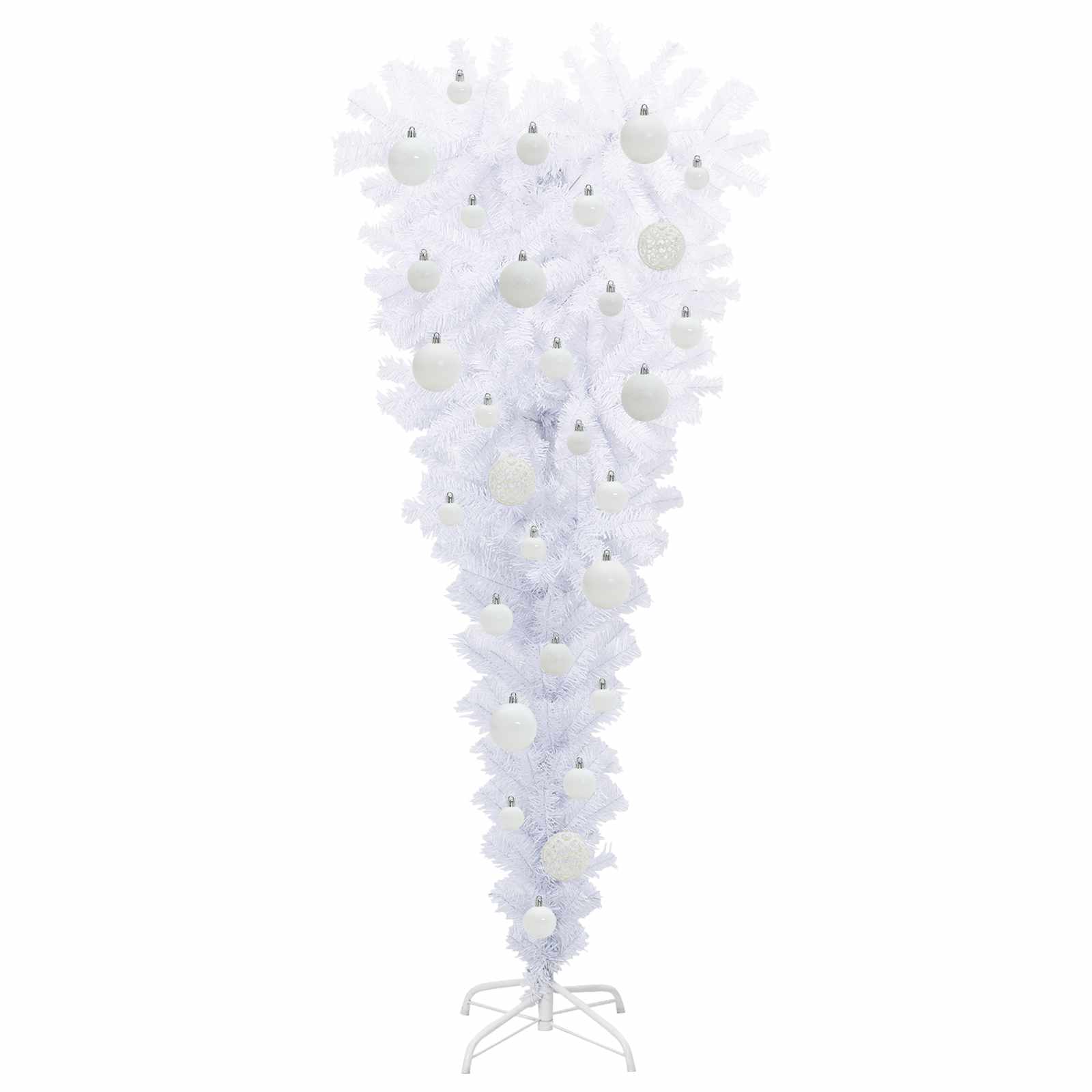 Dirbtinė Kalėdų eglutė su 150 LED Balta 120 cm PVC ir Plienas
