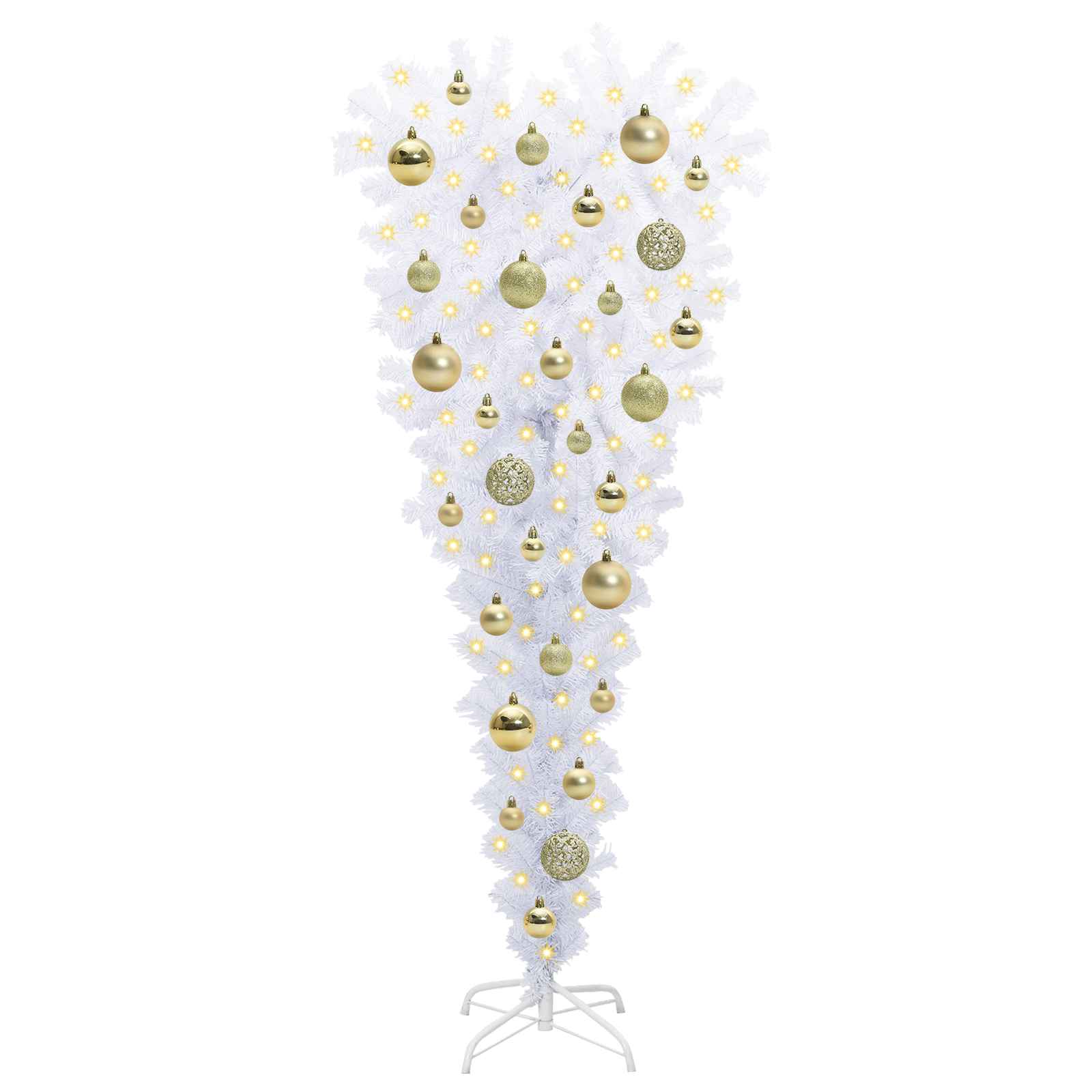 Dirbtinė Kalėdų eglutė su 150 LED Balta 120 cm PVC ir Plienas