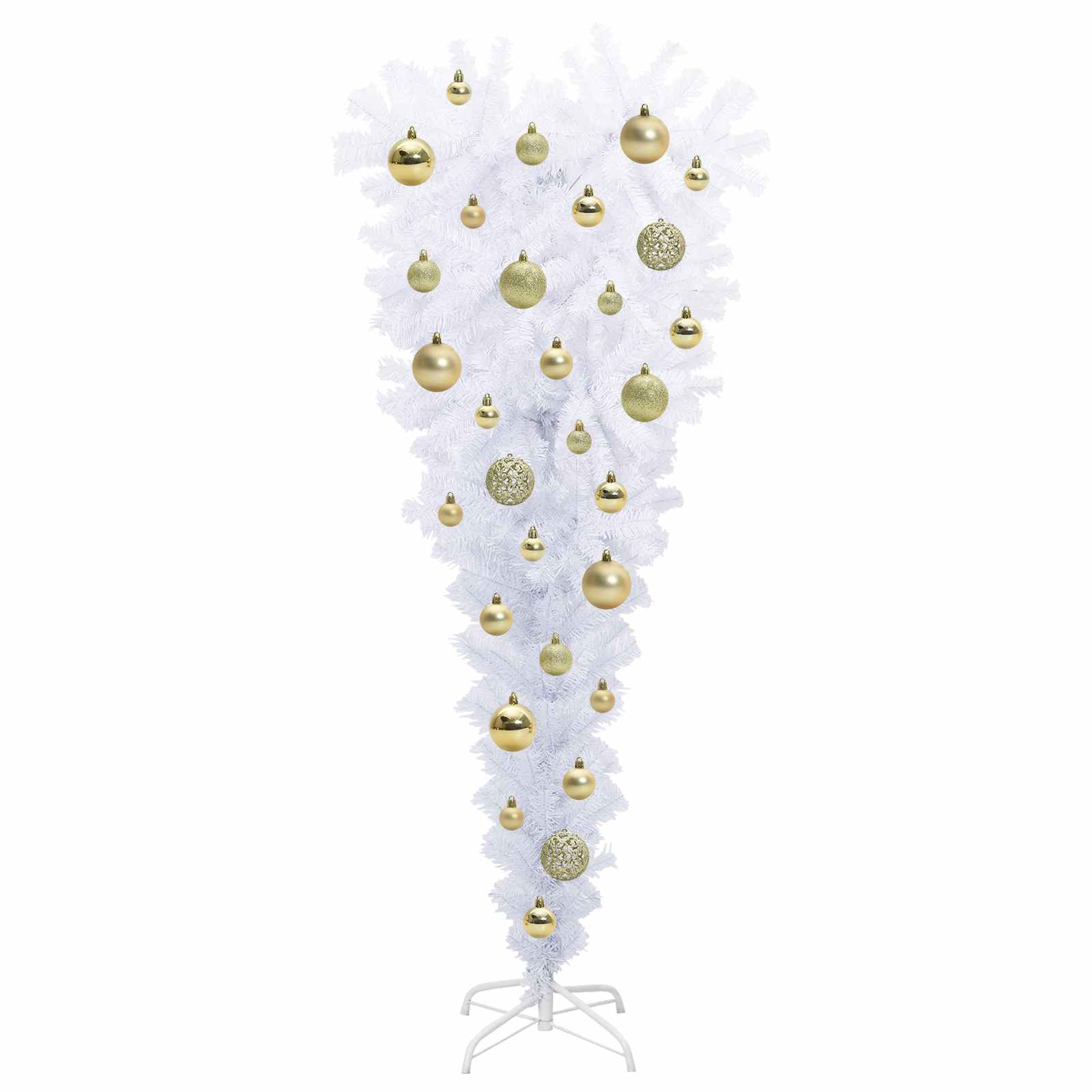 Dirbtinė Kalėdų eglutė su 150 LED Balta 120 cm PVC ir Plienas