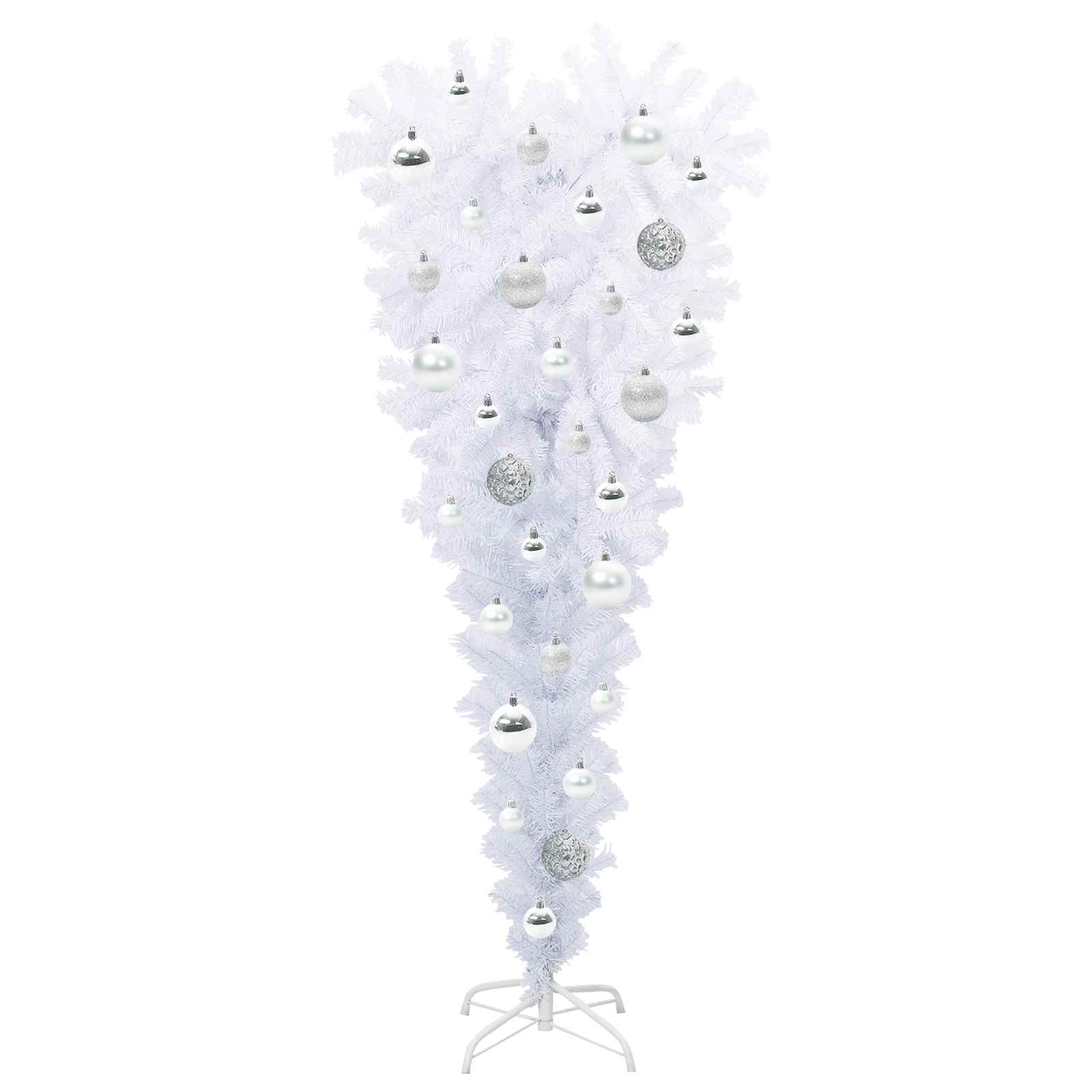 Dirbtinė Kalėdų eglutė su 150 LED Balta 120 cm PVC ir Plienas