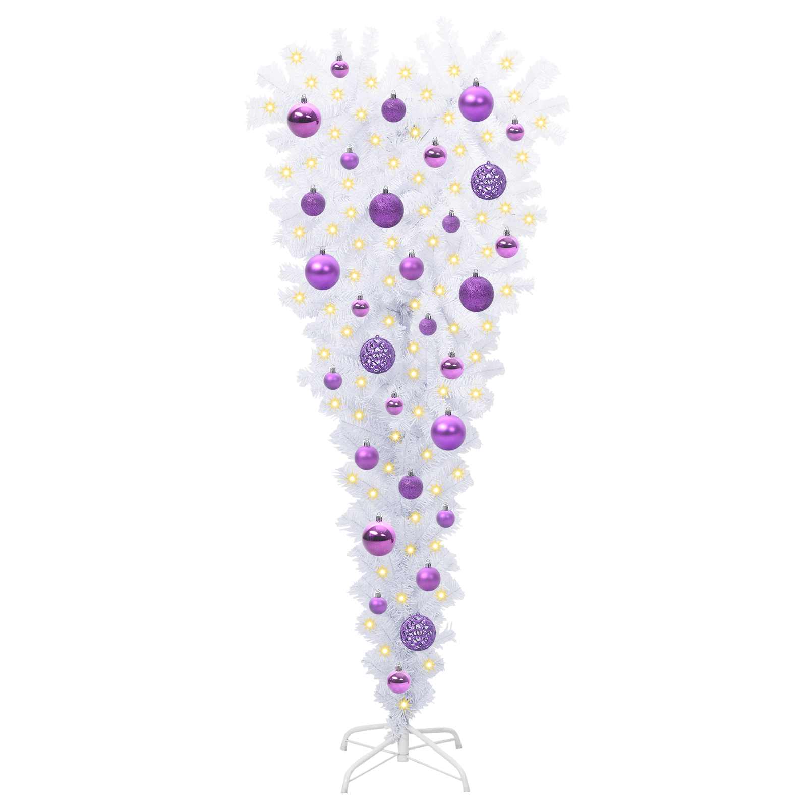 Dirbtinė Kalėdų eglutė su 150 LED Balta 120 cm PVC ir Plienas