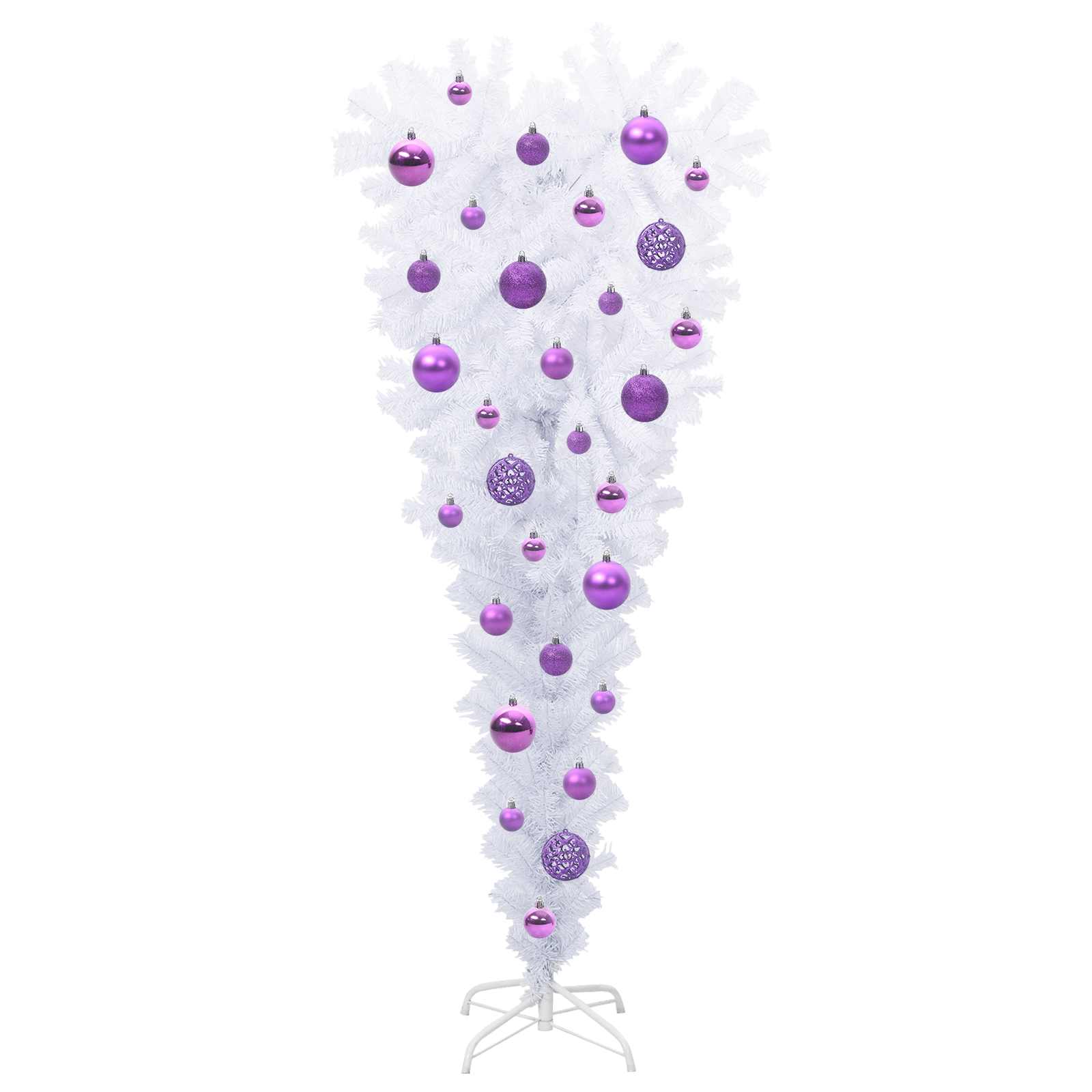 Dirbtinė Kalėdų eglutė su 150 LED Balta 120 cm PVC ir Plienas