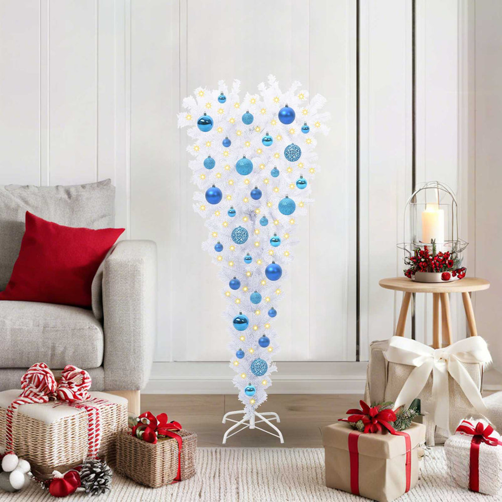 Dirbtinė Kalėdų eglutė su 150 LED Balta 120 cm PVC ir Plienas
