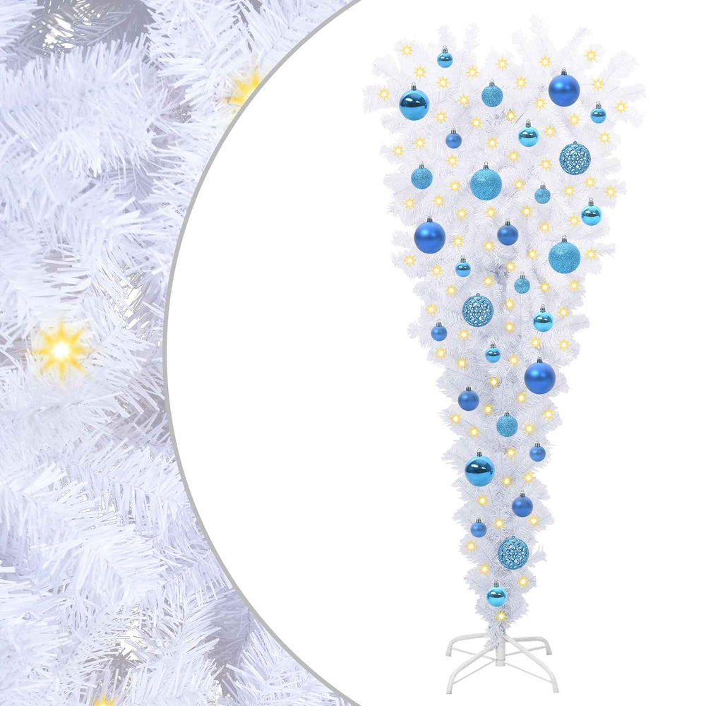 Dirbtinė Kalėdų eglutė su 150 LED Balta 120 cm PVC ir Plienas