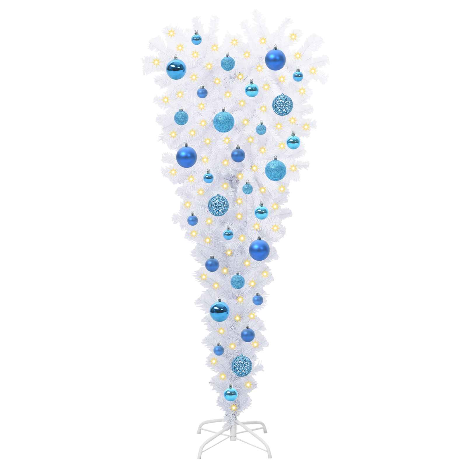 Dirbtinė Kalėdų eglutė su 150 LED Balta 120 cm PVC ir Plienas