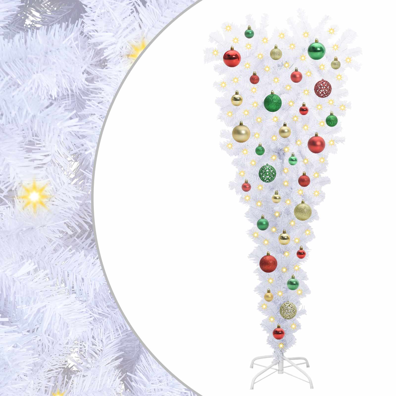 Dirbtinė Kalėdų eglutė su 150 LED Balta 120 cm PVC ir Plienas