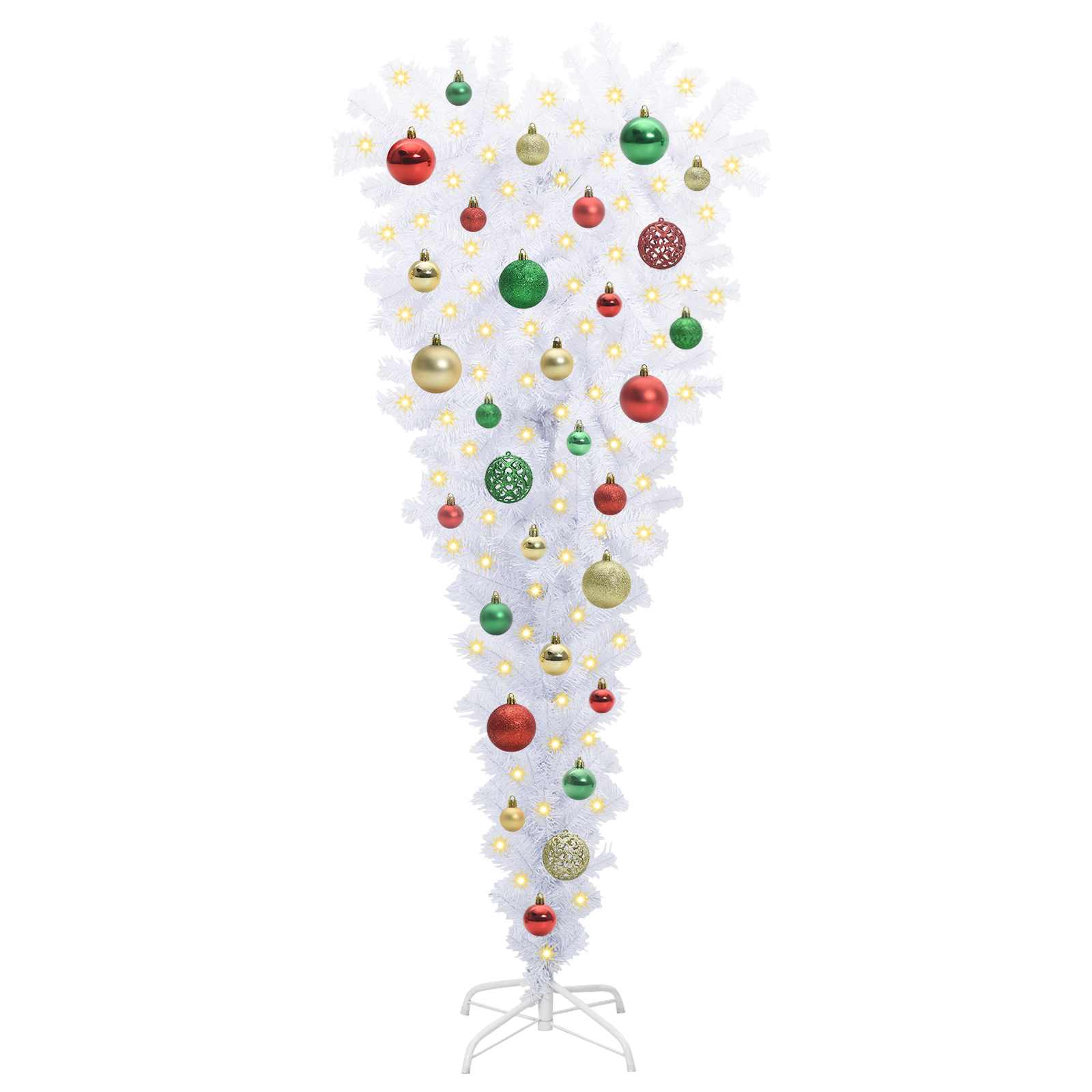 Dirbtinė Kalėdų eglutė su 150 LED Balta 120 cm PVC ir Plienas
