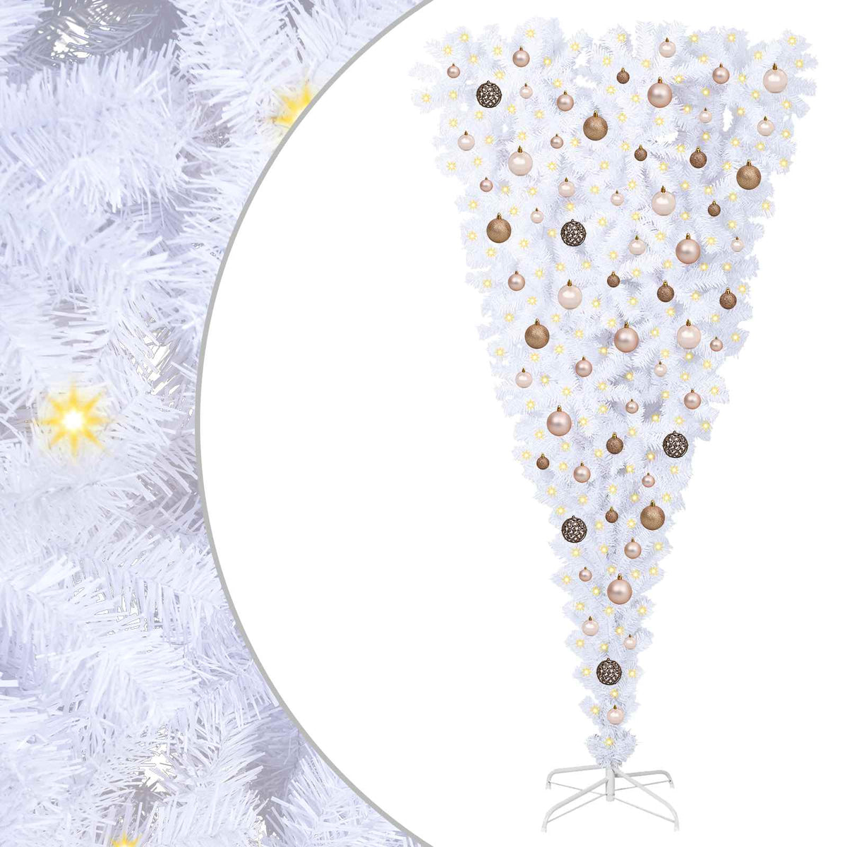 Dirbtinė Kalėdų eglutė su 300 LED Balta 180 cm PVC ir plienas