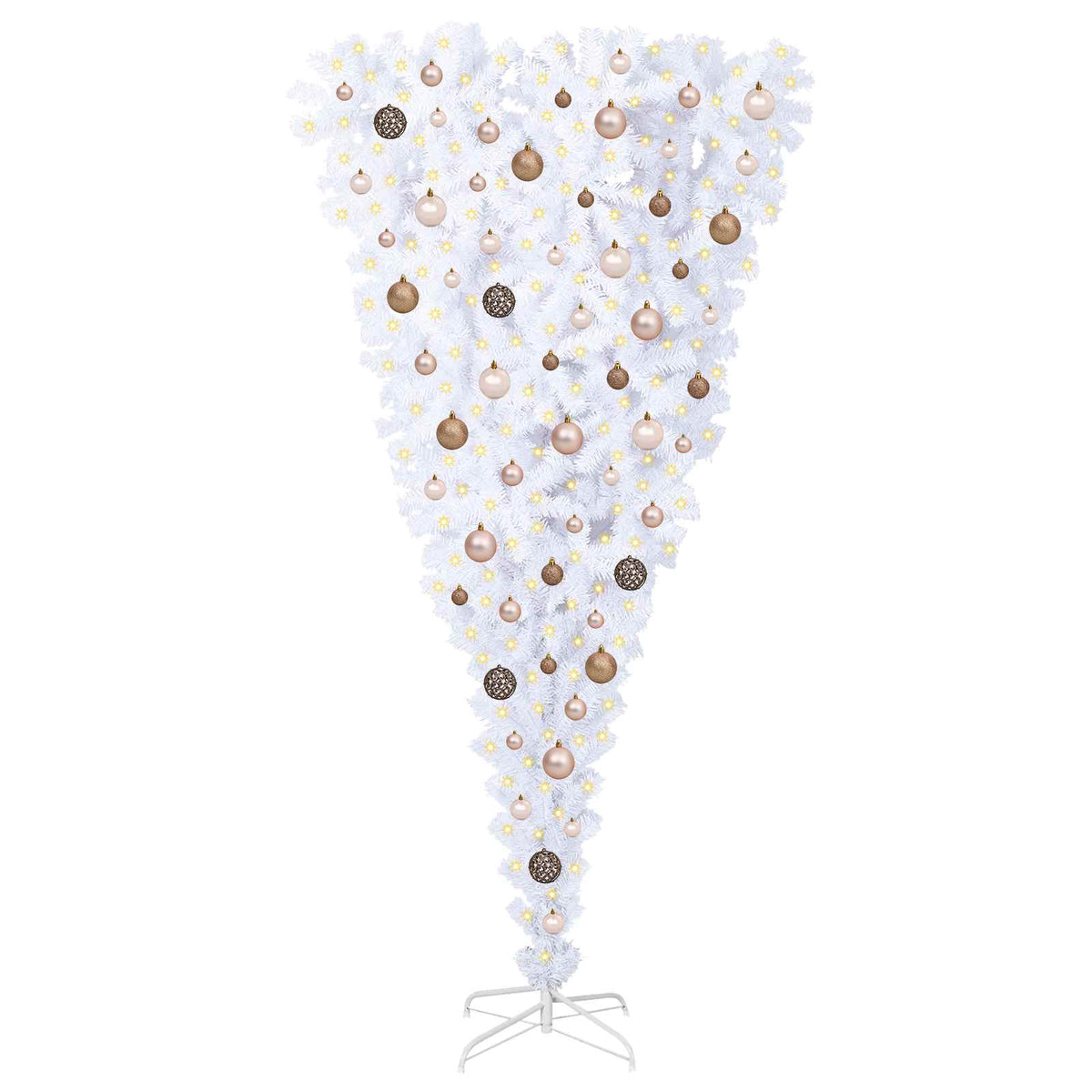 Dirbtinė Kalėdų eglutė su 300 LED Balta 180 cm PVC ir plienas