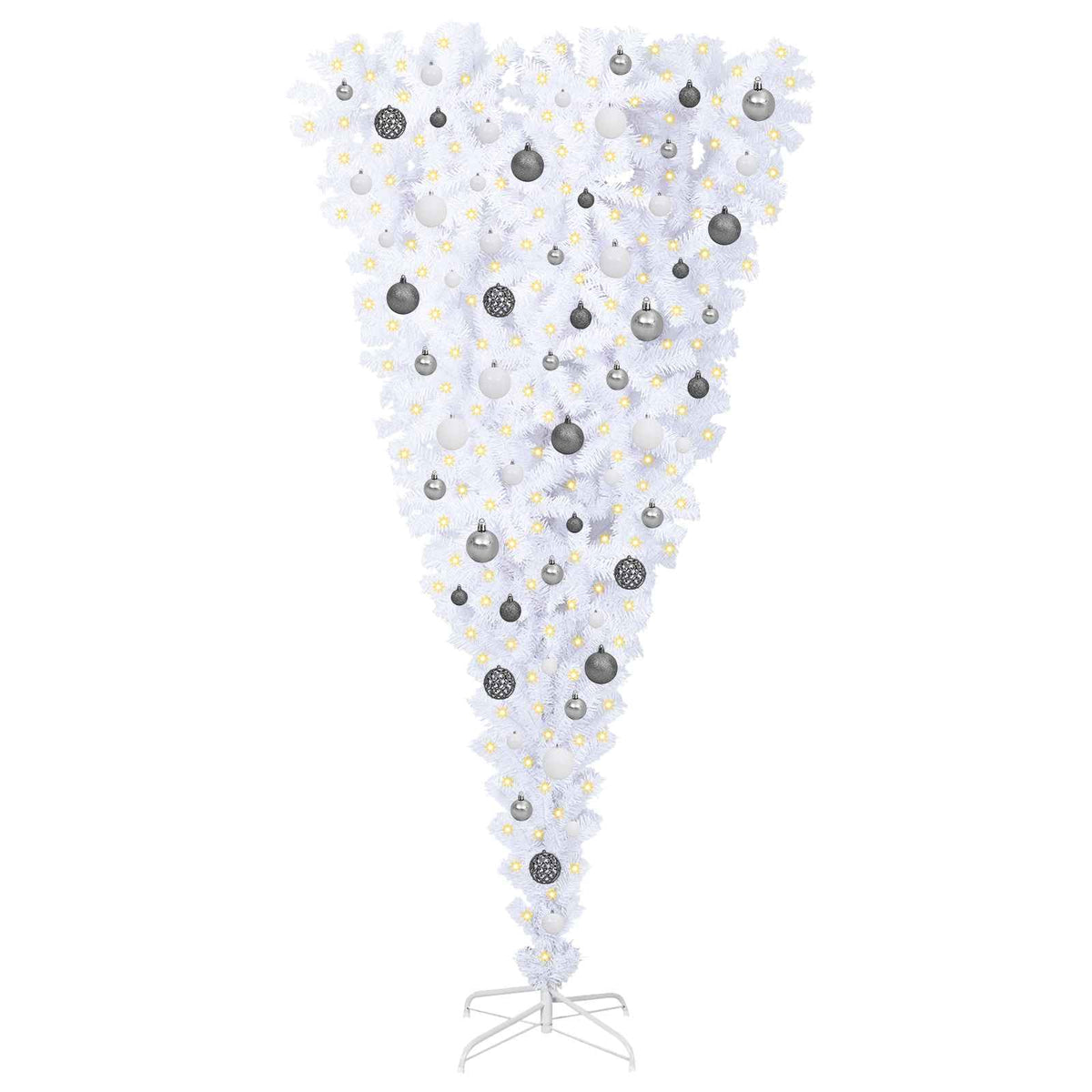 Dirbtinė Kalėdų eglutė su 300 LED Balta 180 cm PVC ir plienas