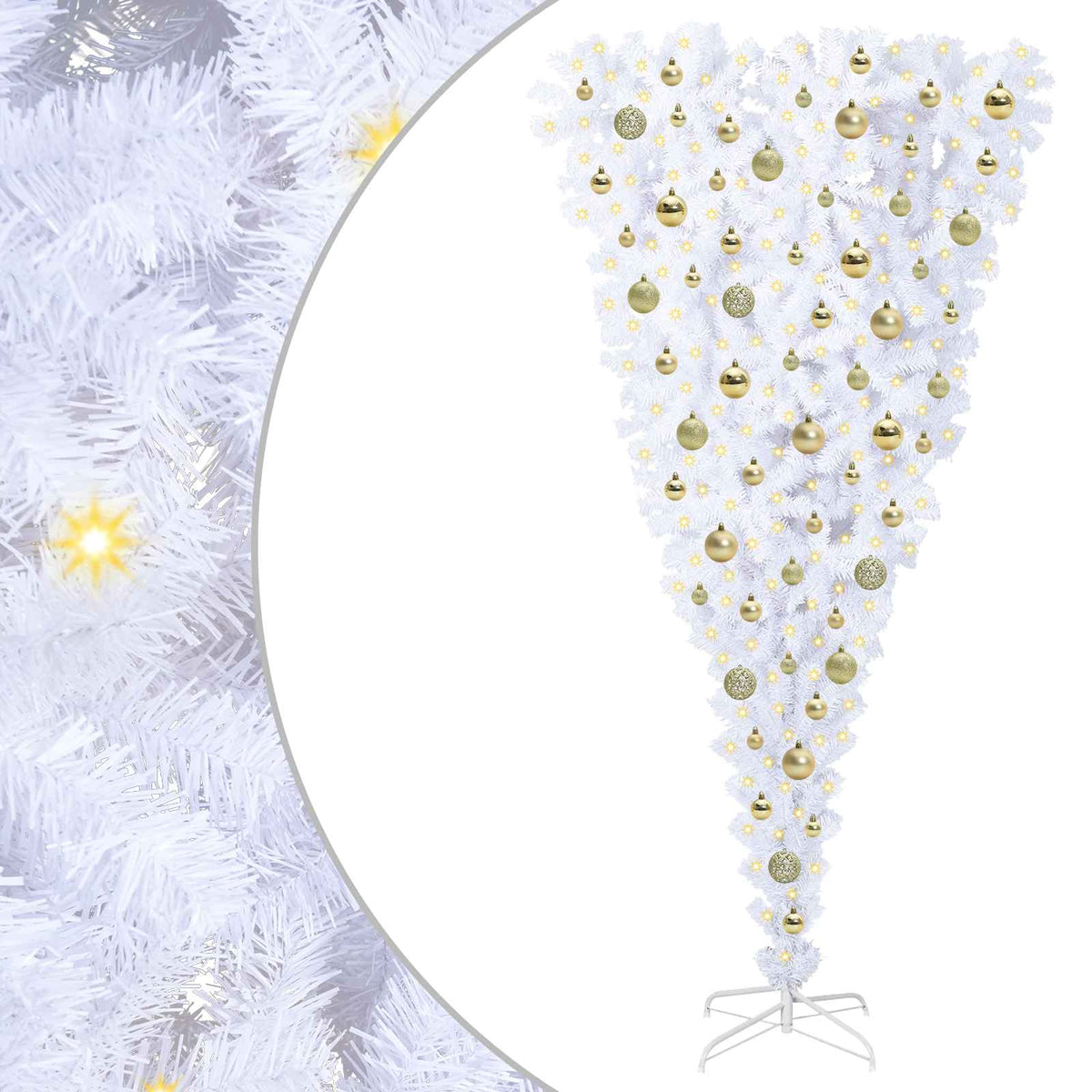 Dirbtinė Kalėdų eglutė su 300 LED Balta 180 cm PVC ir plienas