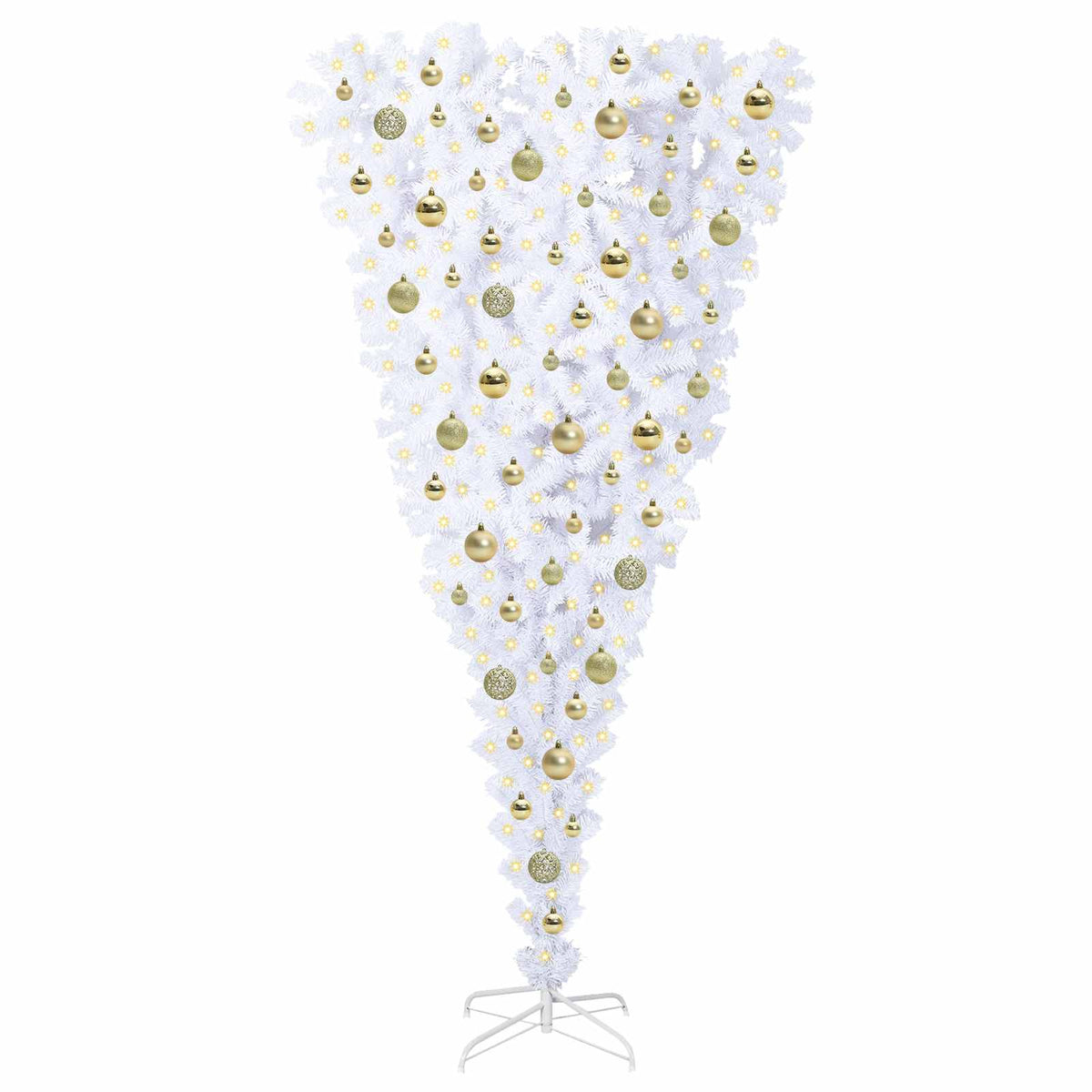 Dirbtinė Kalėdų eglutė su 300 LED Balta 180 cm PVC ir plienas
