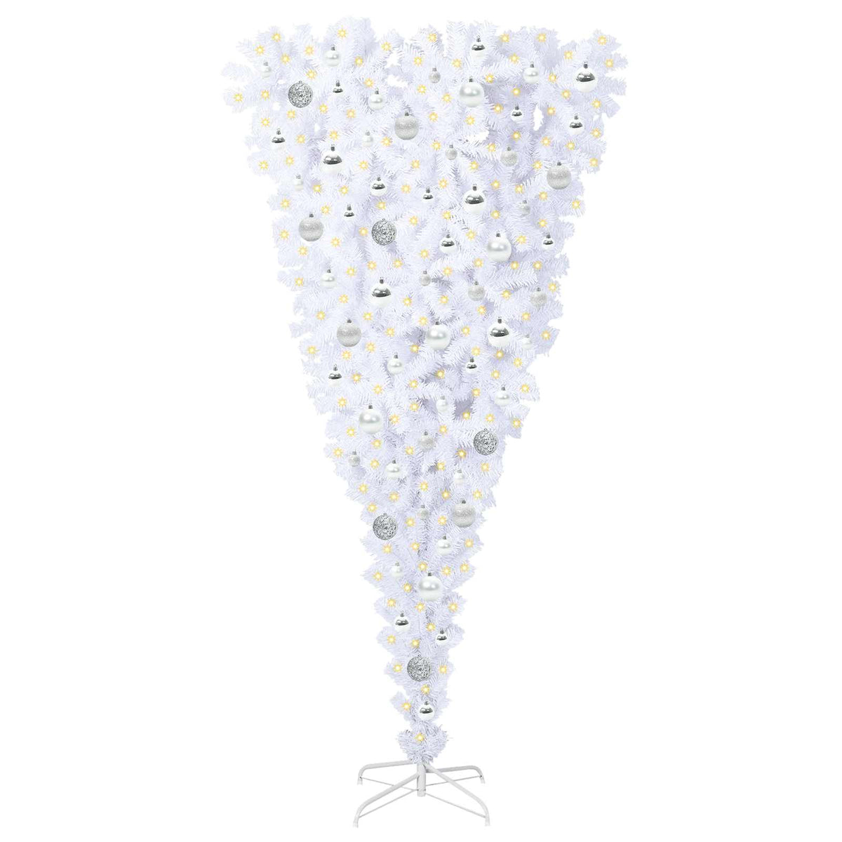 Dirbtinė Kalėdų eglutė su 300 LED Balta 180 cm PVC ir plienas