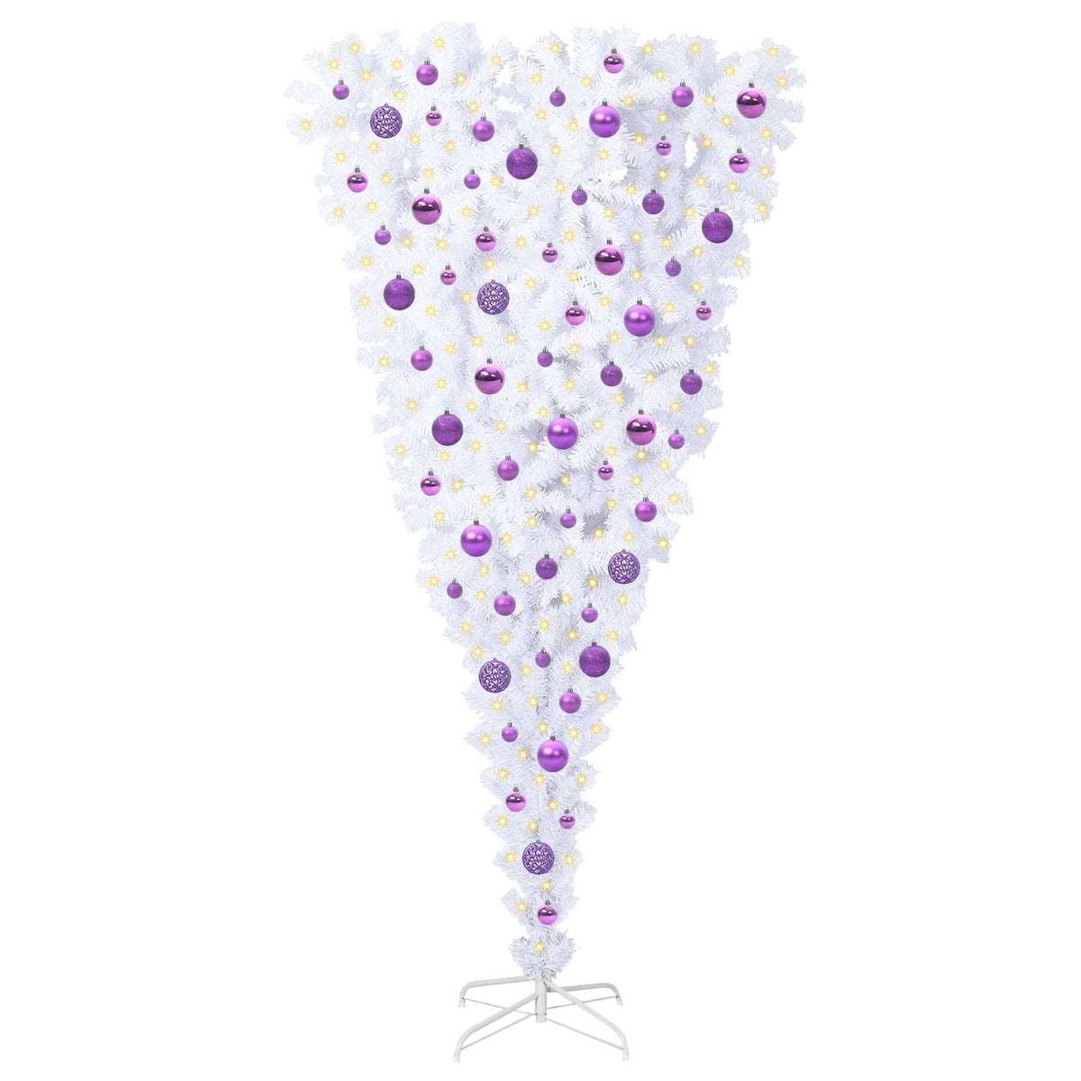 Dirbtinė Kalėdų eglutė su 300 LED Balta 180 cm PVC ir plienas