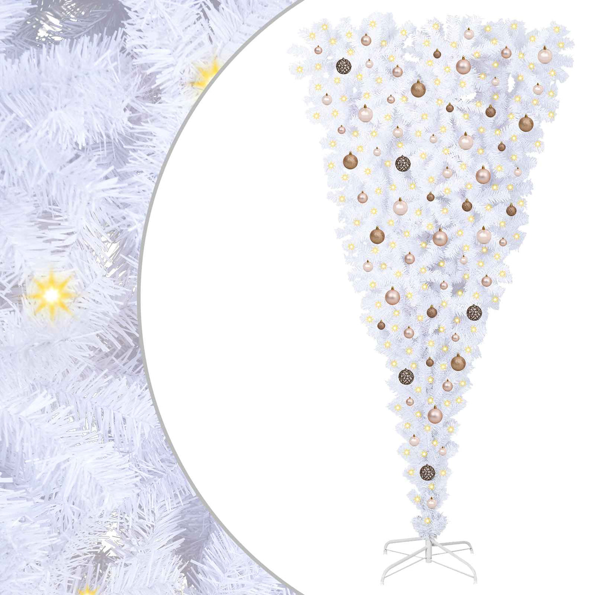 Dirbtinė Kalėdų eglutė su 300 LED Balta 210 cm PVC ir plienas