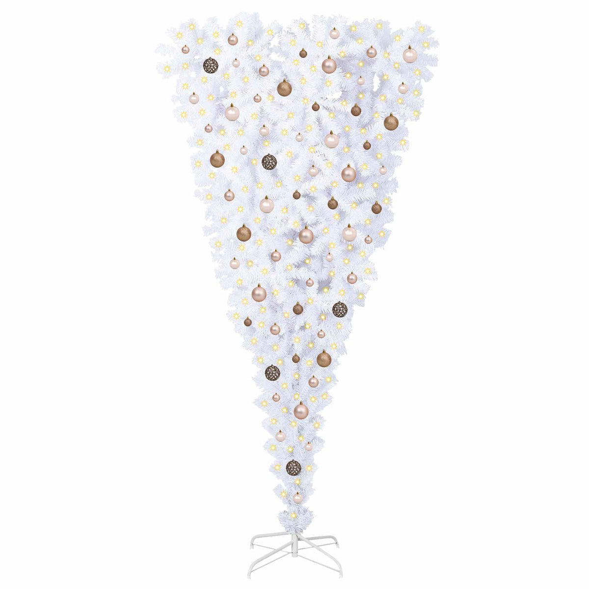 Dirbtinė Kalėdų eglutė su 300 LED Balta 210 cm PVC ir plienas