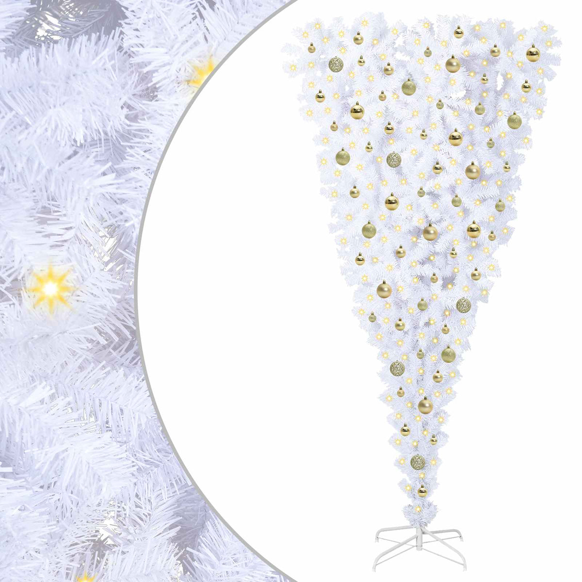 Dirbtinė Kalėdų eglutė su 300 LED Balta 210 cm PVC ir plienas
