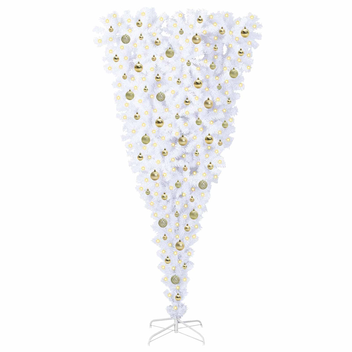 Dirbtinė Kalėdų eglutė su 300 LED Balta 210 cm PVC ir plienas