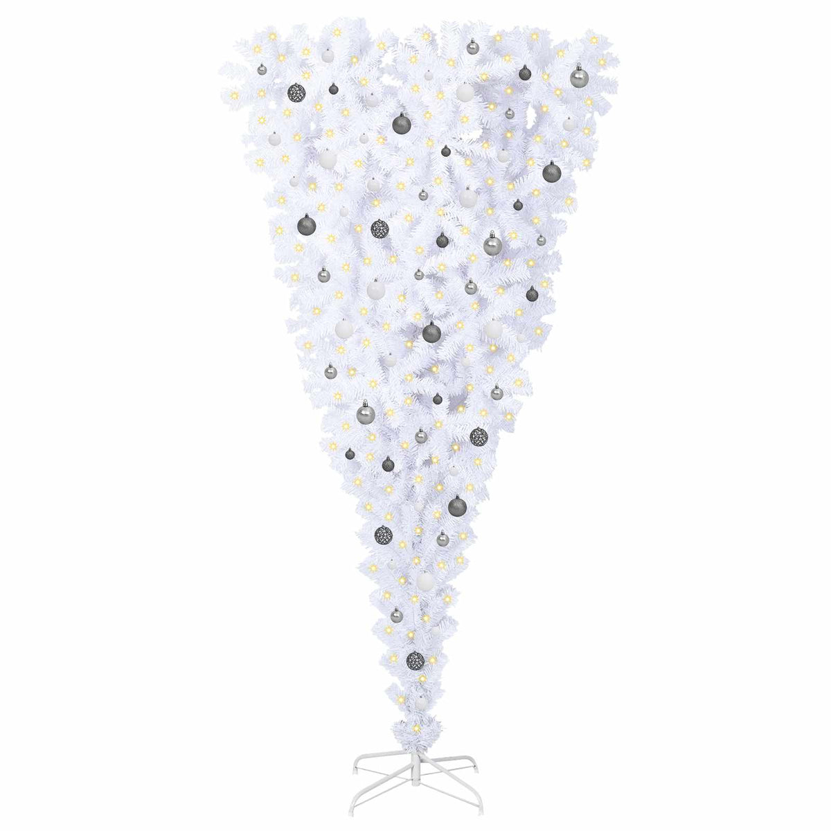 Dirbtinė Kalėdų eglutė su 300 LED Balta 240 cm PVC ir plienas